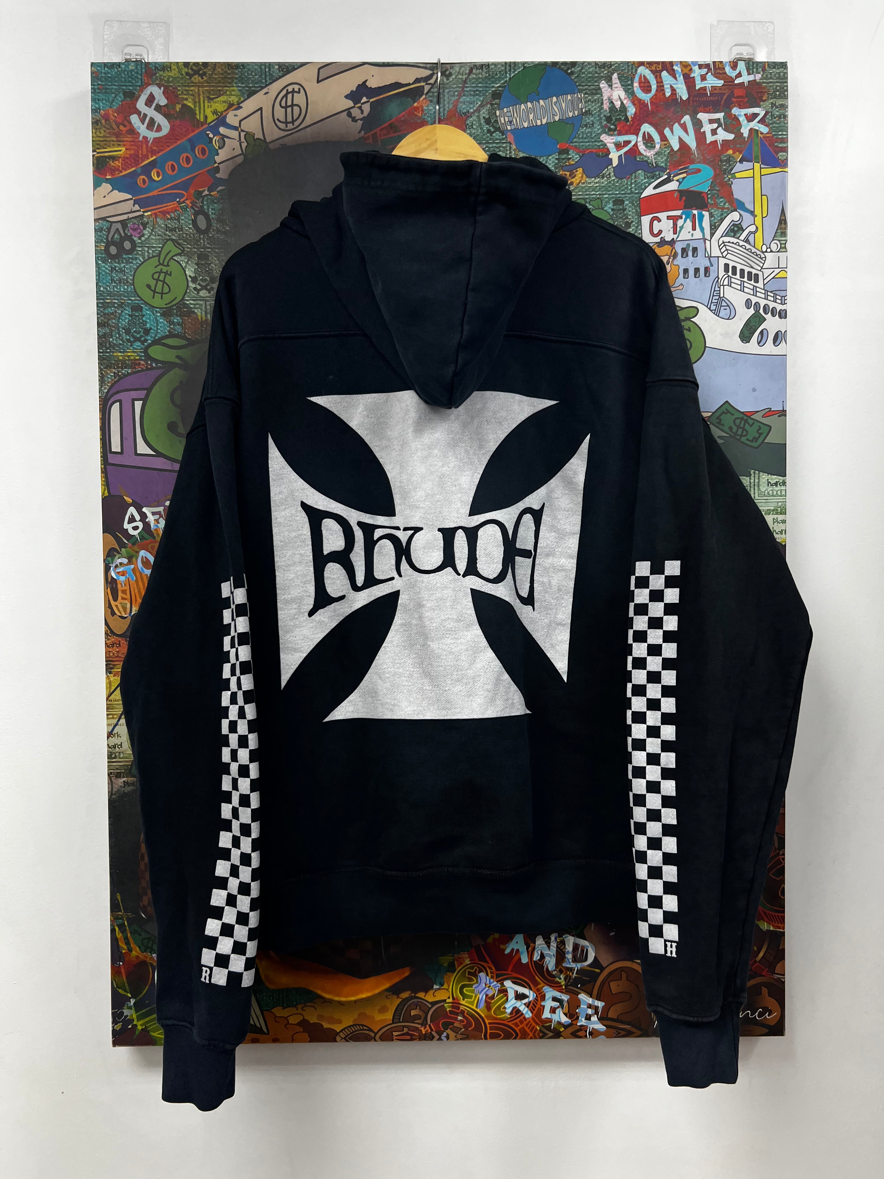 Rhude Navy White Motorcross Hoodie