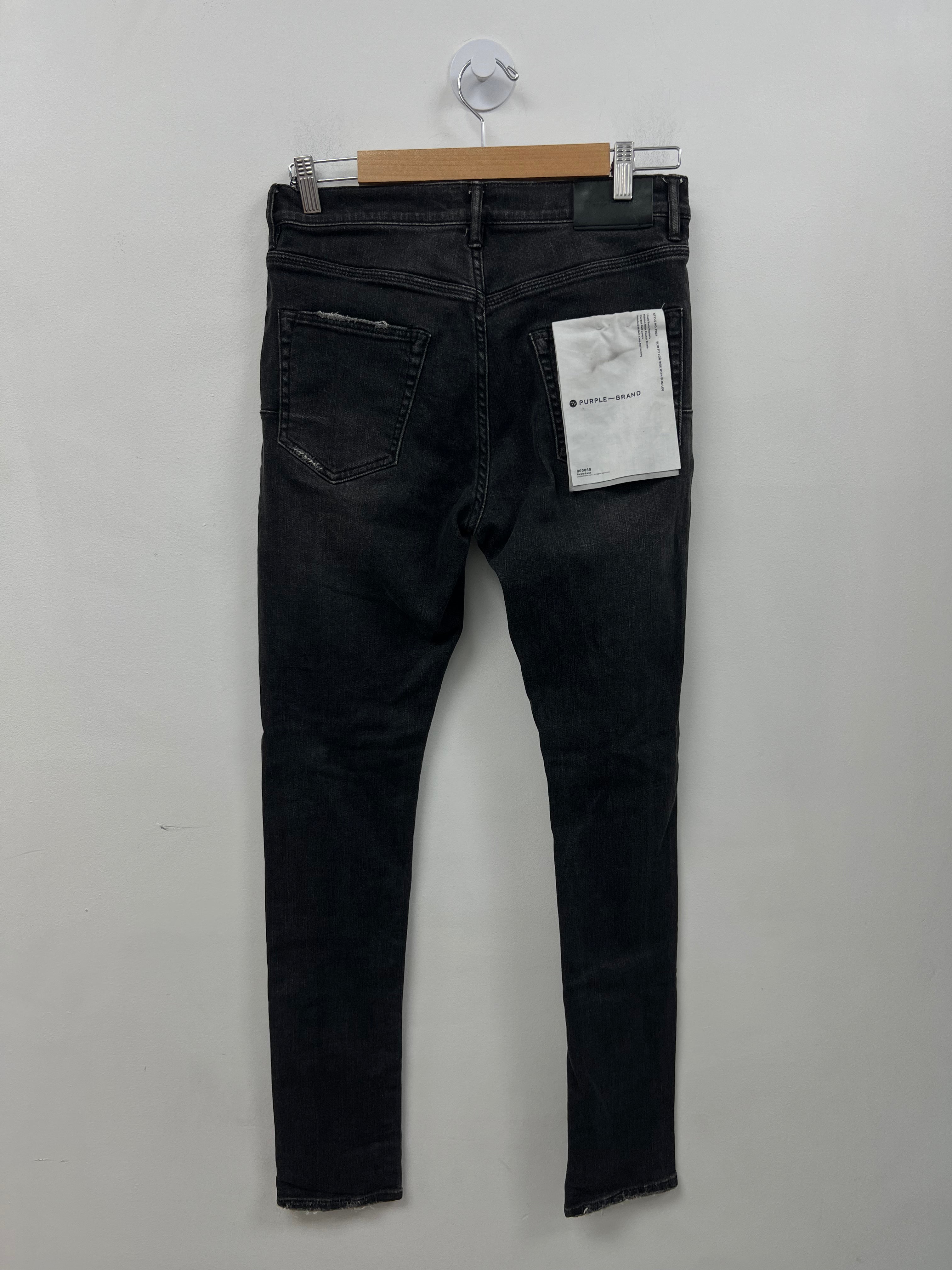 Purple Brand P0001 Knee Slit Grey Paint Splatter Jeans