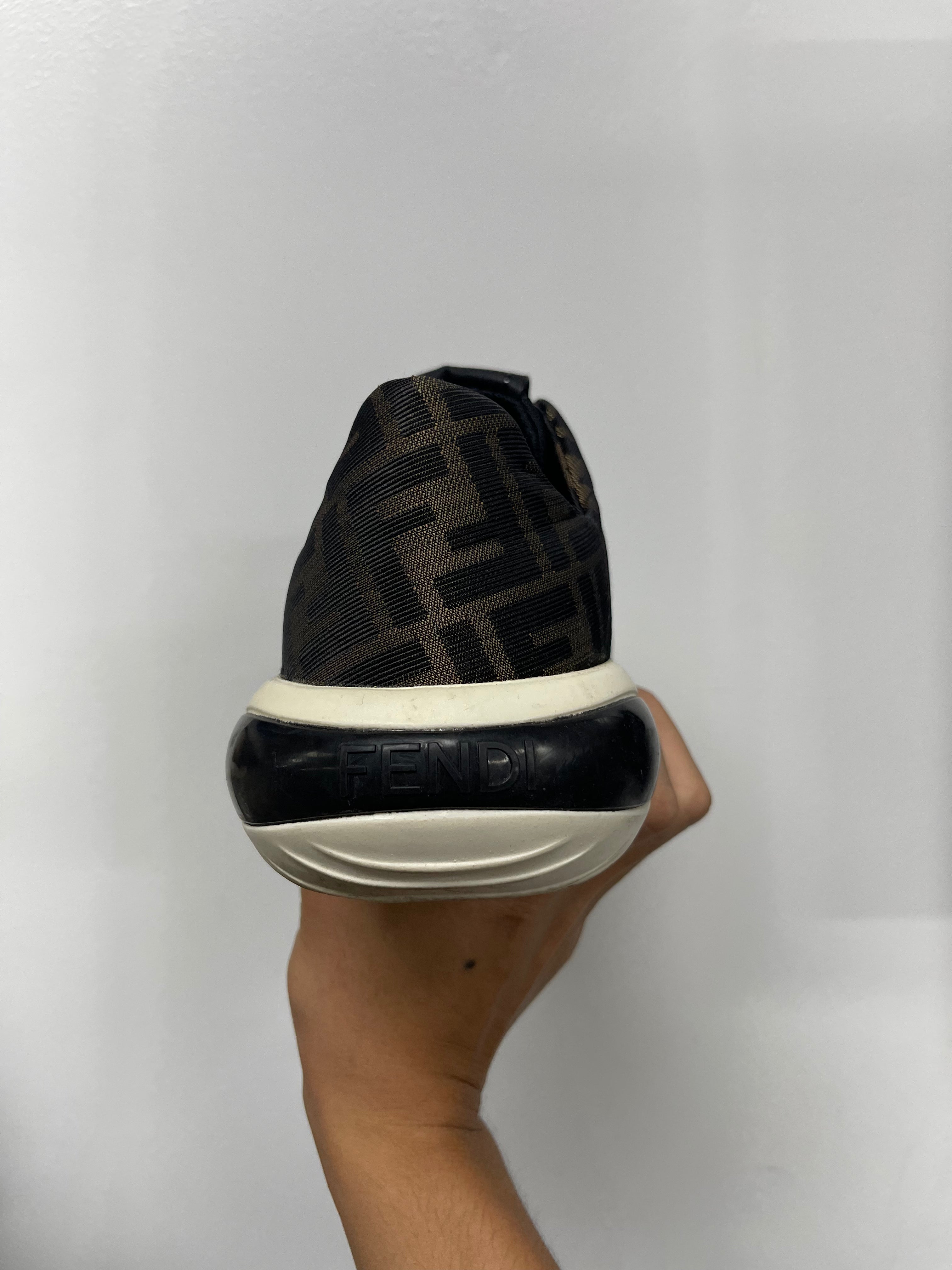 Fendi Black Monogram Tech Fabric Sneakers