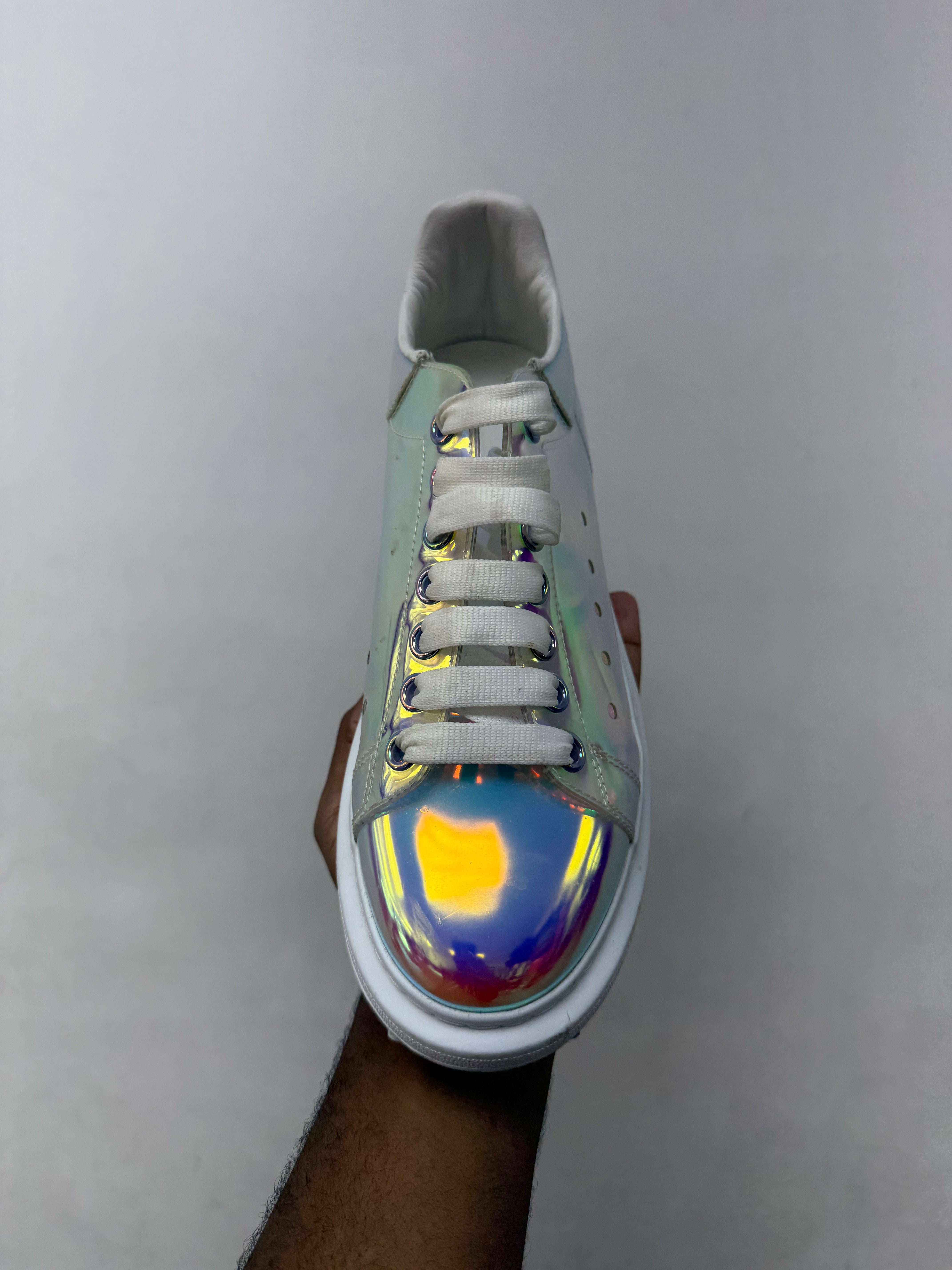 Alexander Mcqueen White Monochrome Oversized Sneakers
