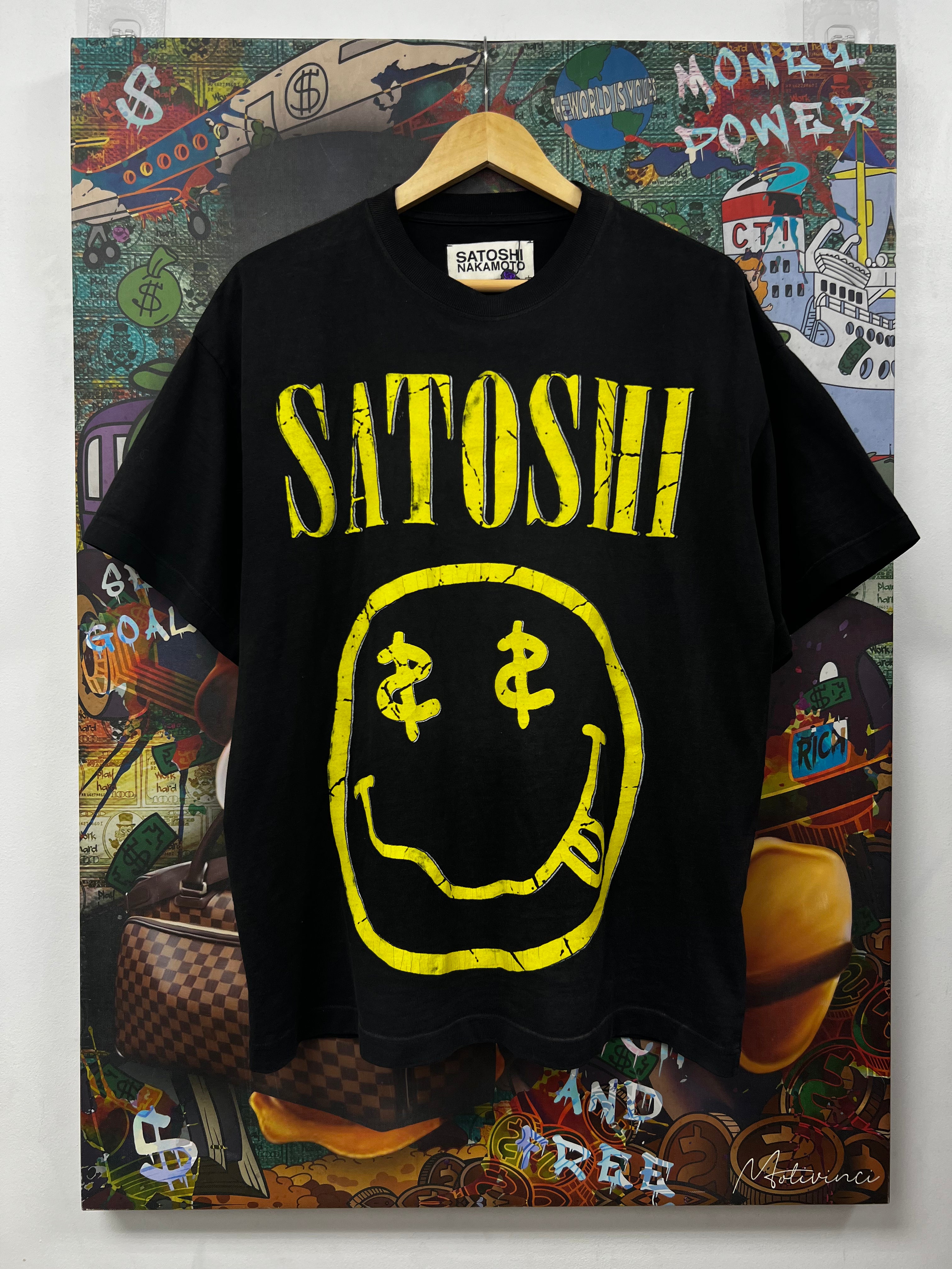 Satoshi Nakamoto Black Yellow Nirvana Tee