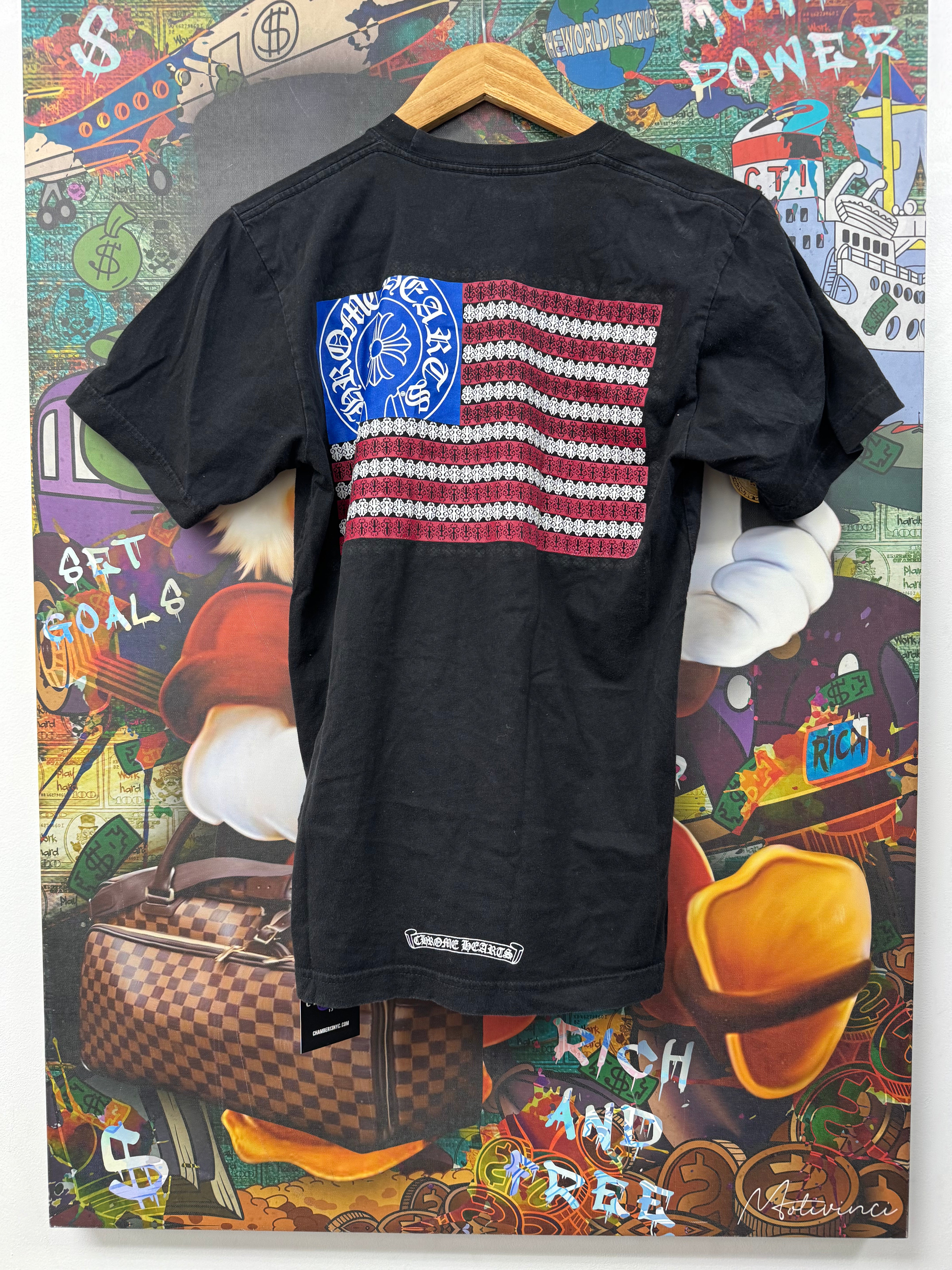 Chrome Hearts Black USA Flag Tee