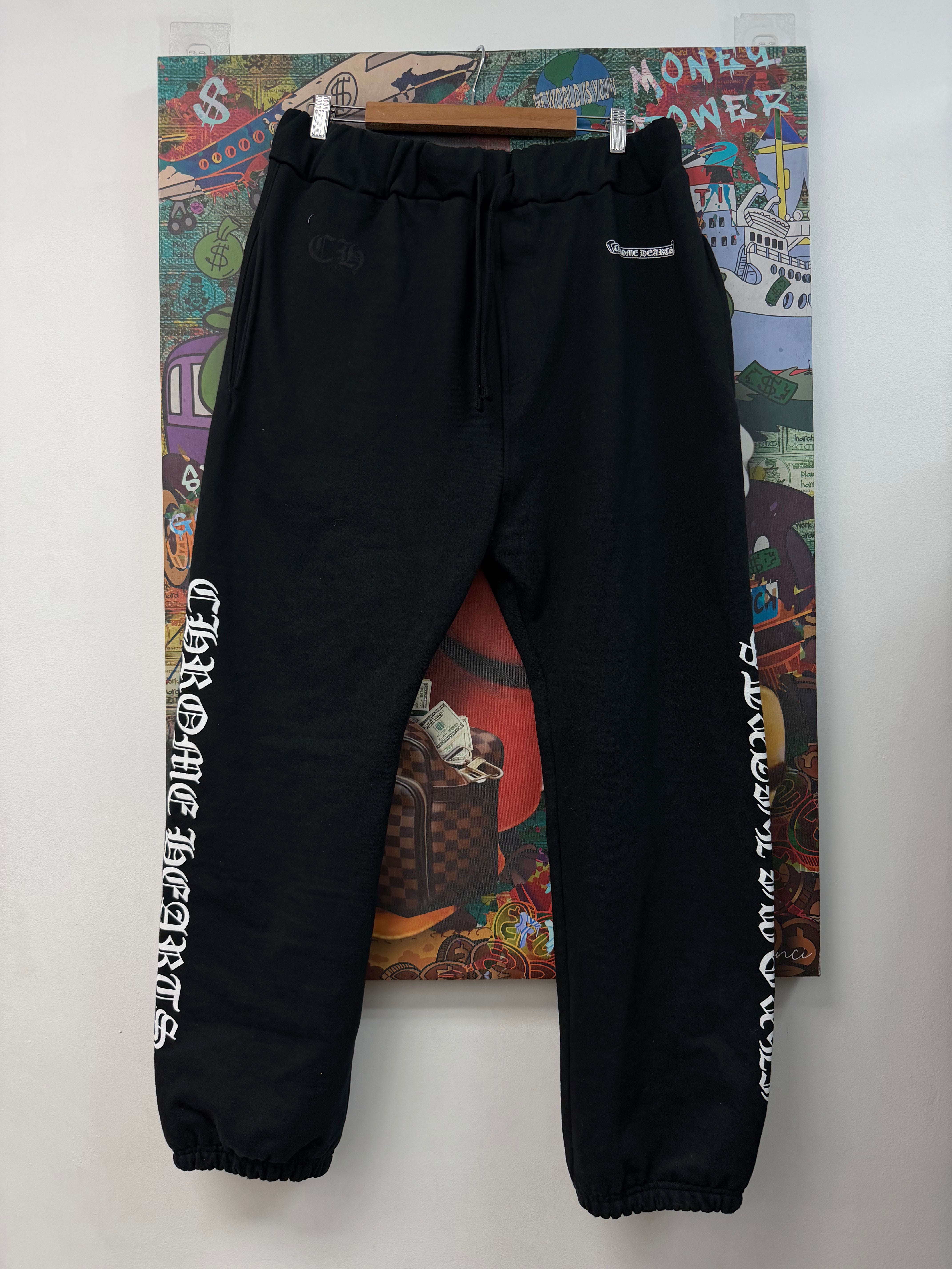 Chrome Hearts Black Scroll Logo Sweatpants