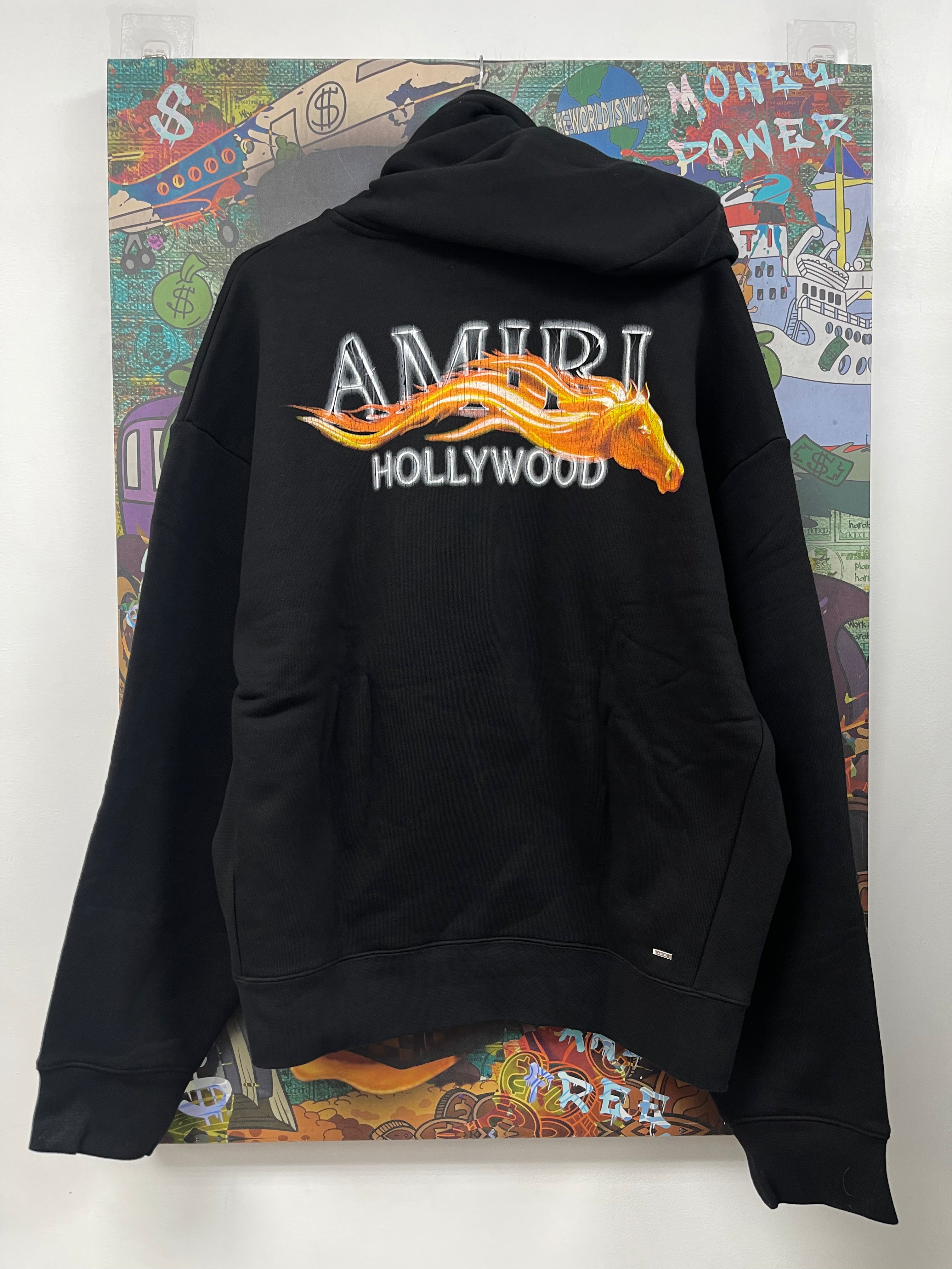 Amiri Hollywood Fire Black Hoodie