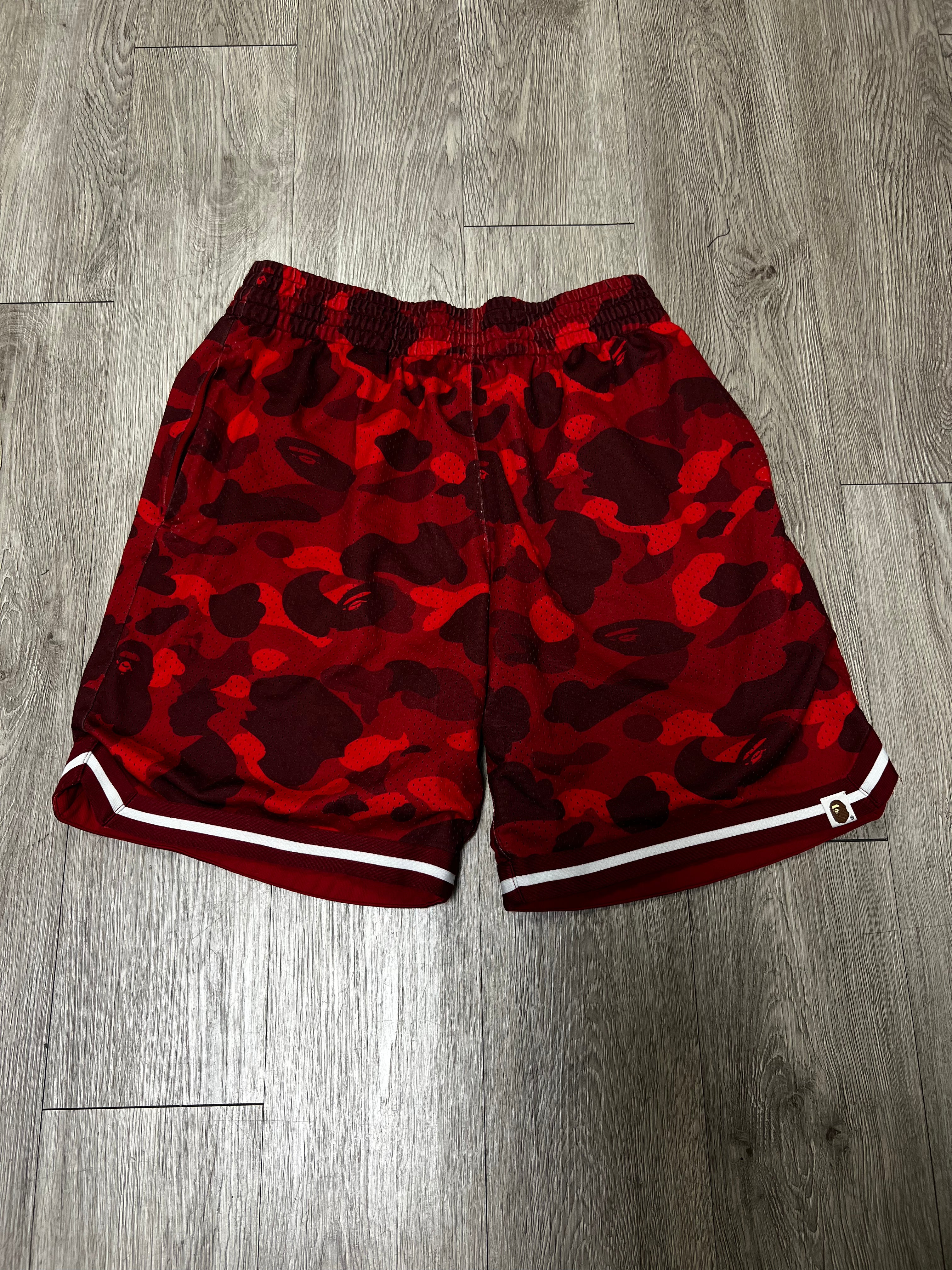 BAPE Red Camo Shorts