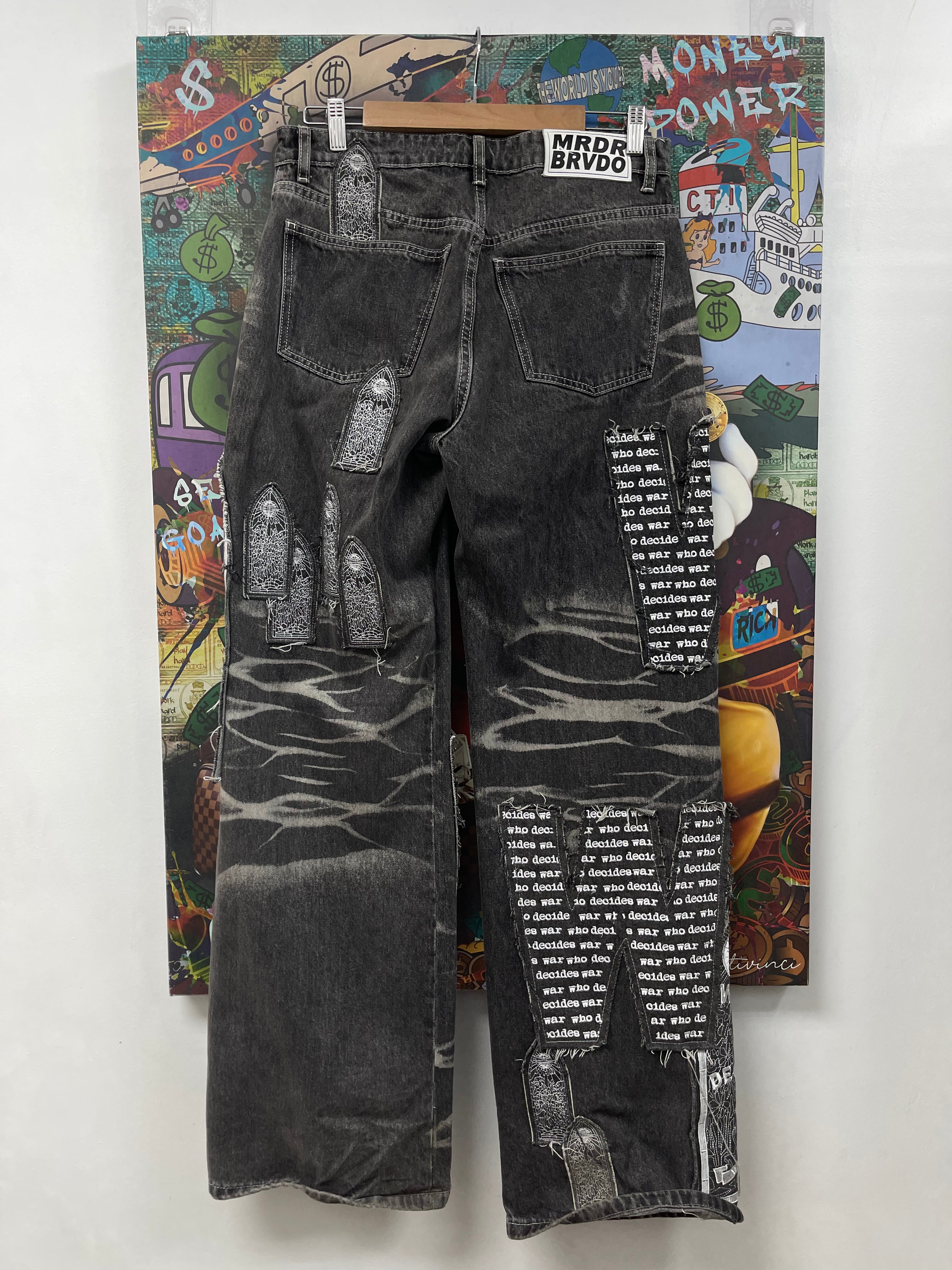 Who Decides War Grey Overlay Baggy Jeans