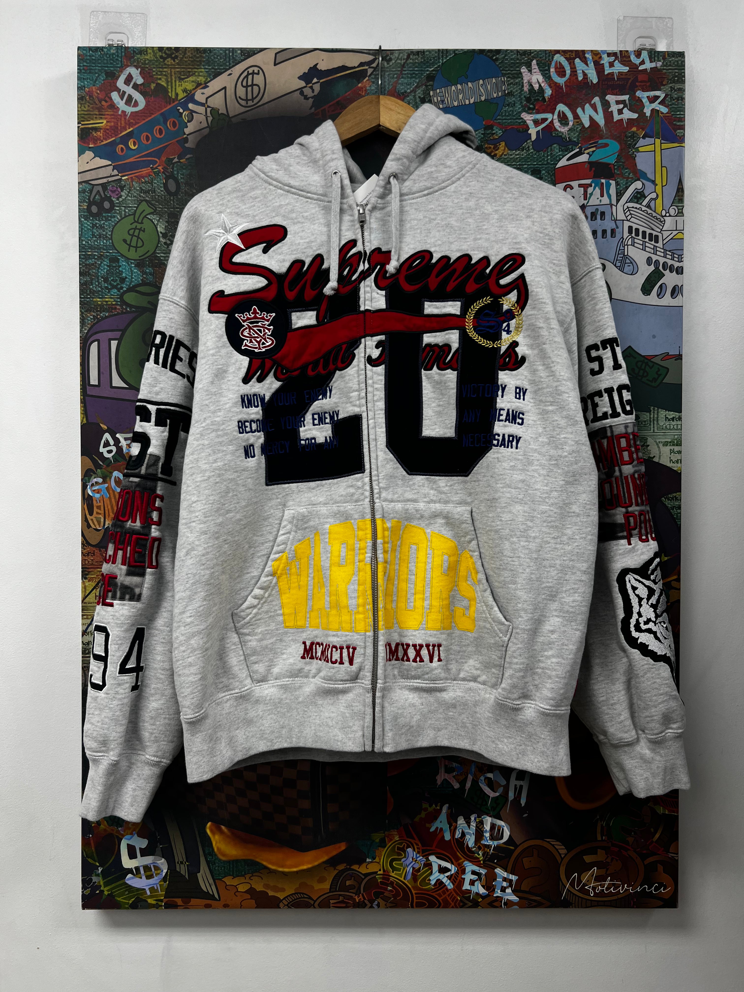 Supreme Grey Patchwork Zip Up
