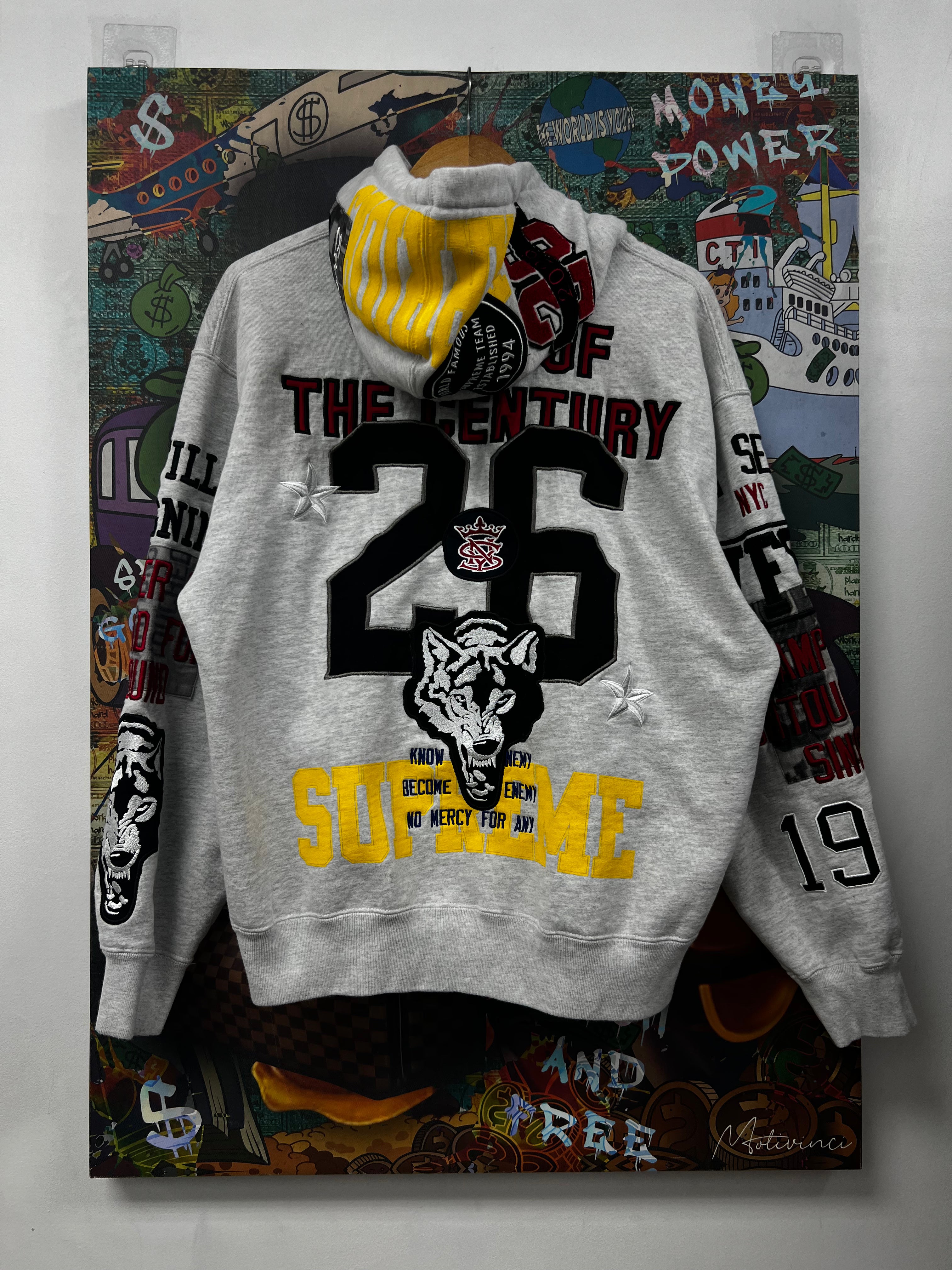 Supreme Grey Patchwork Zip Up