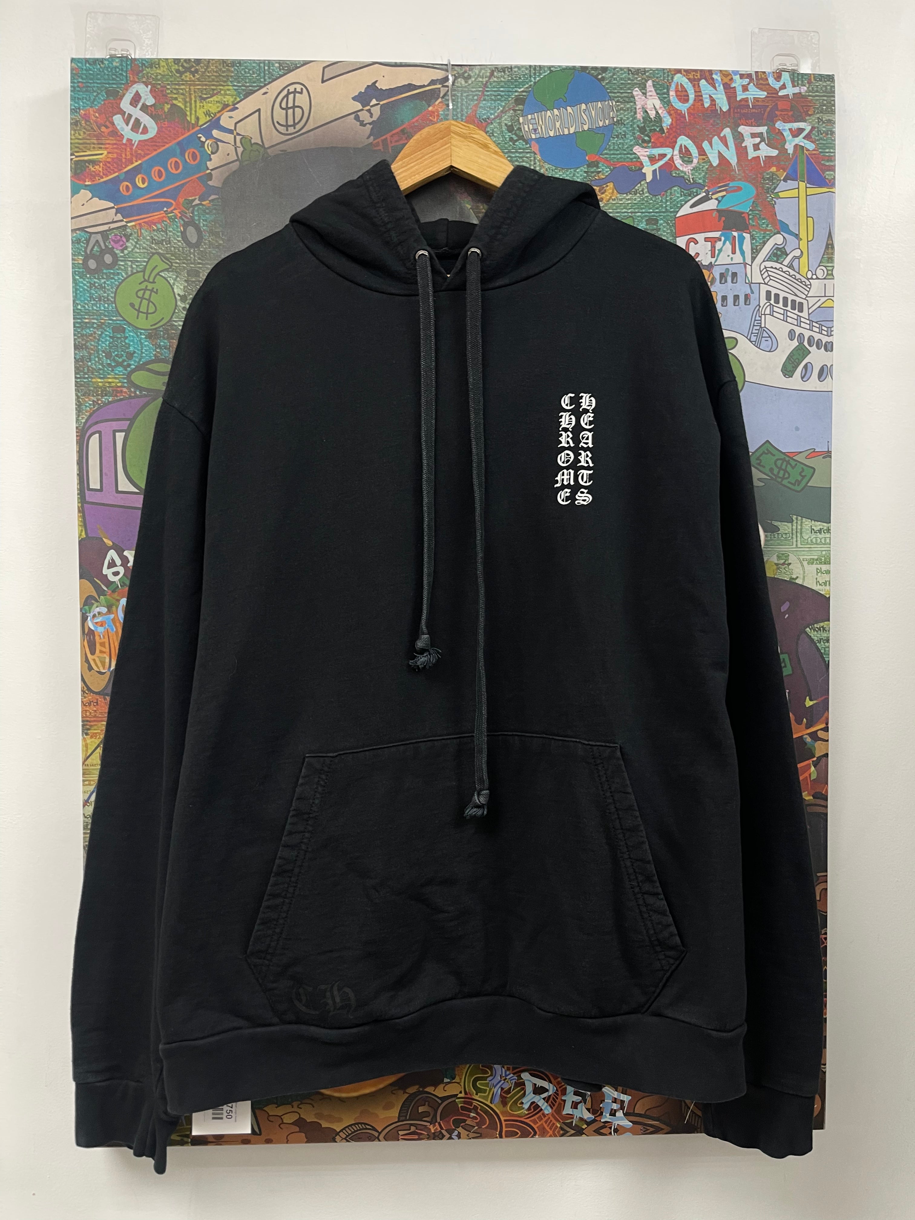 Chrome Hearts Black White Fuck You Vertical Logo Hoodie