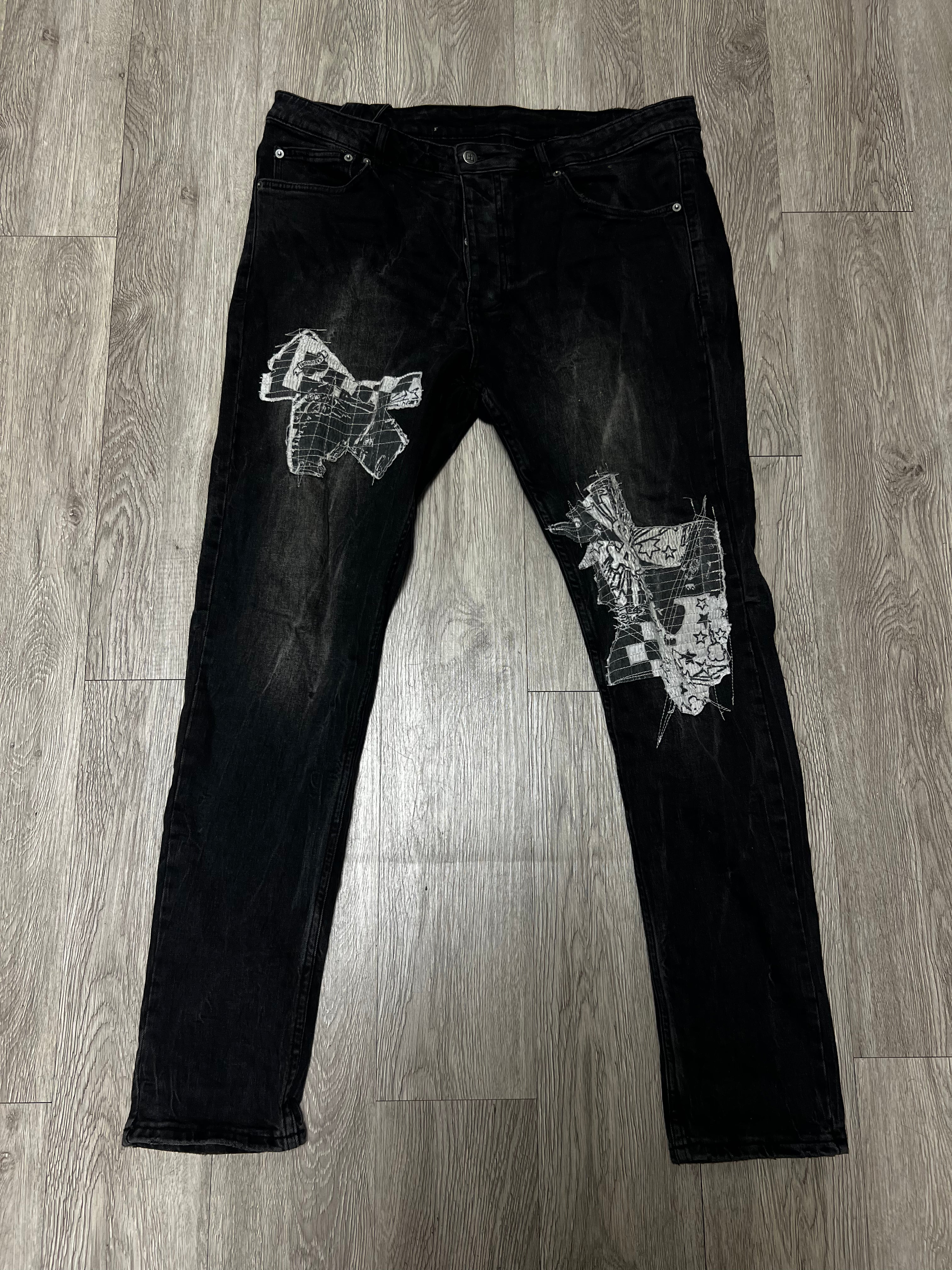Ksubi Black Plain Rip Jeans