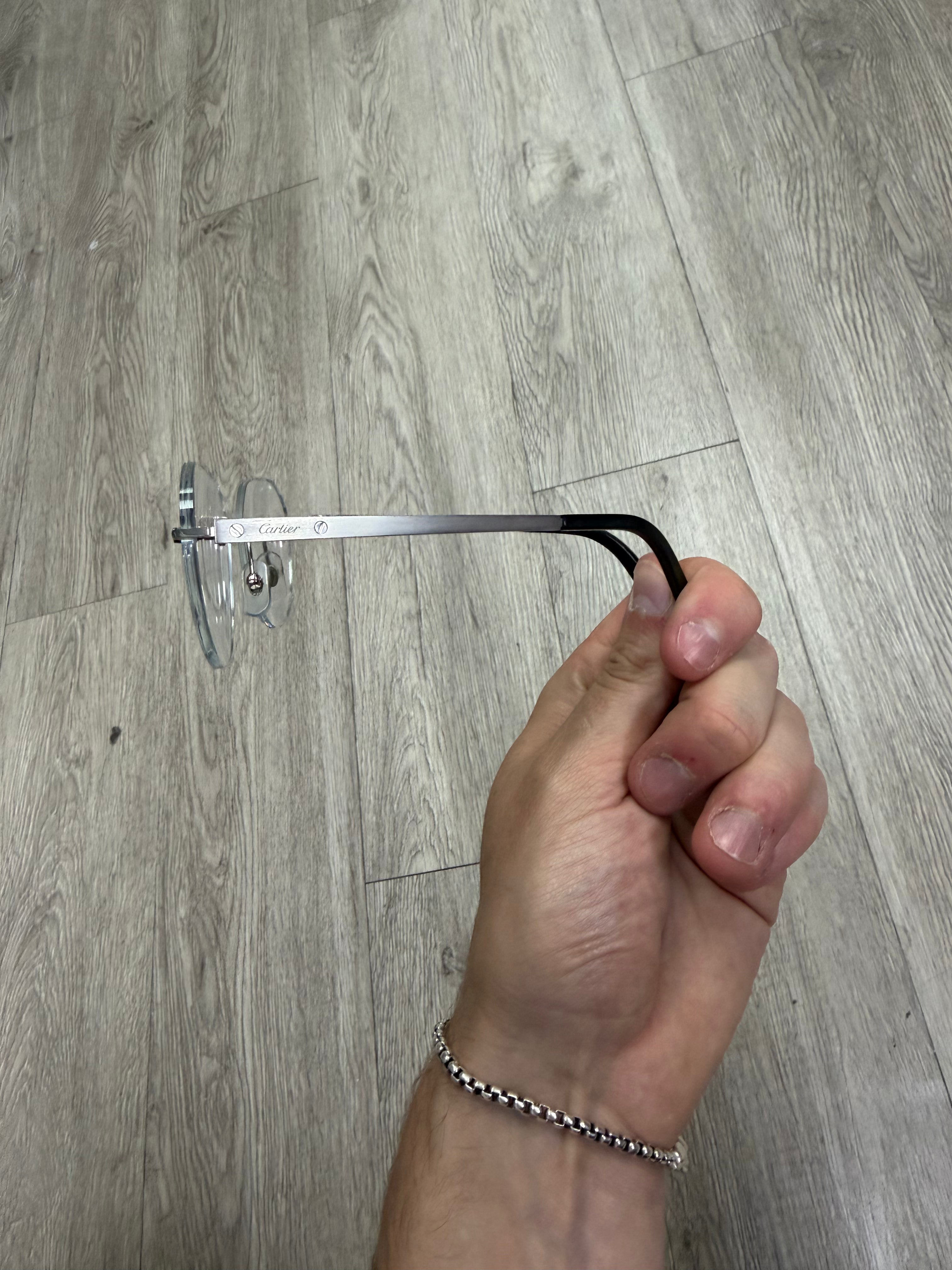 Cartier Clear Silver Premiere De 55MM Glasses