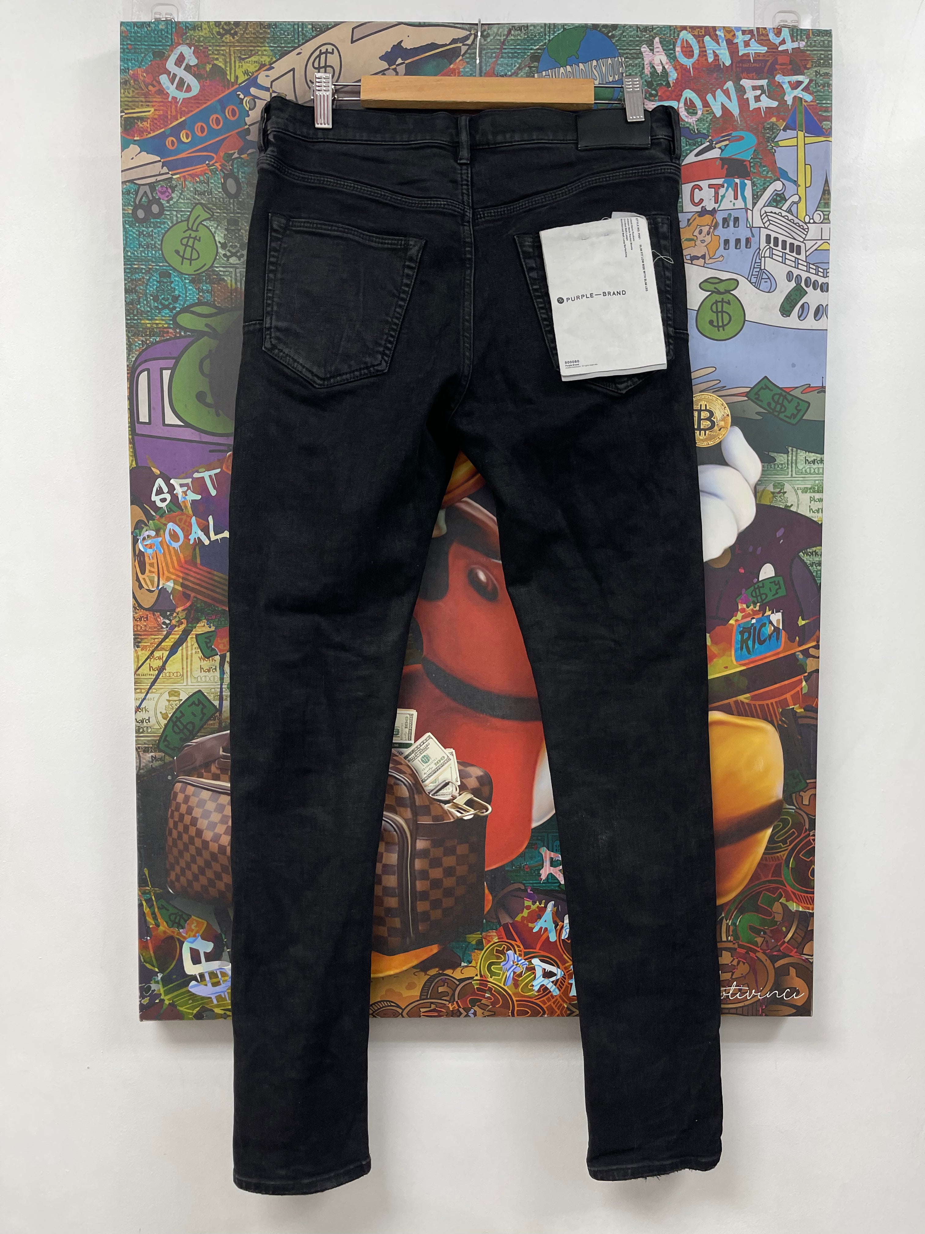 Purple Brand Black Wash Wax Jeans