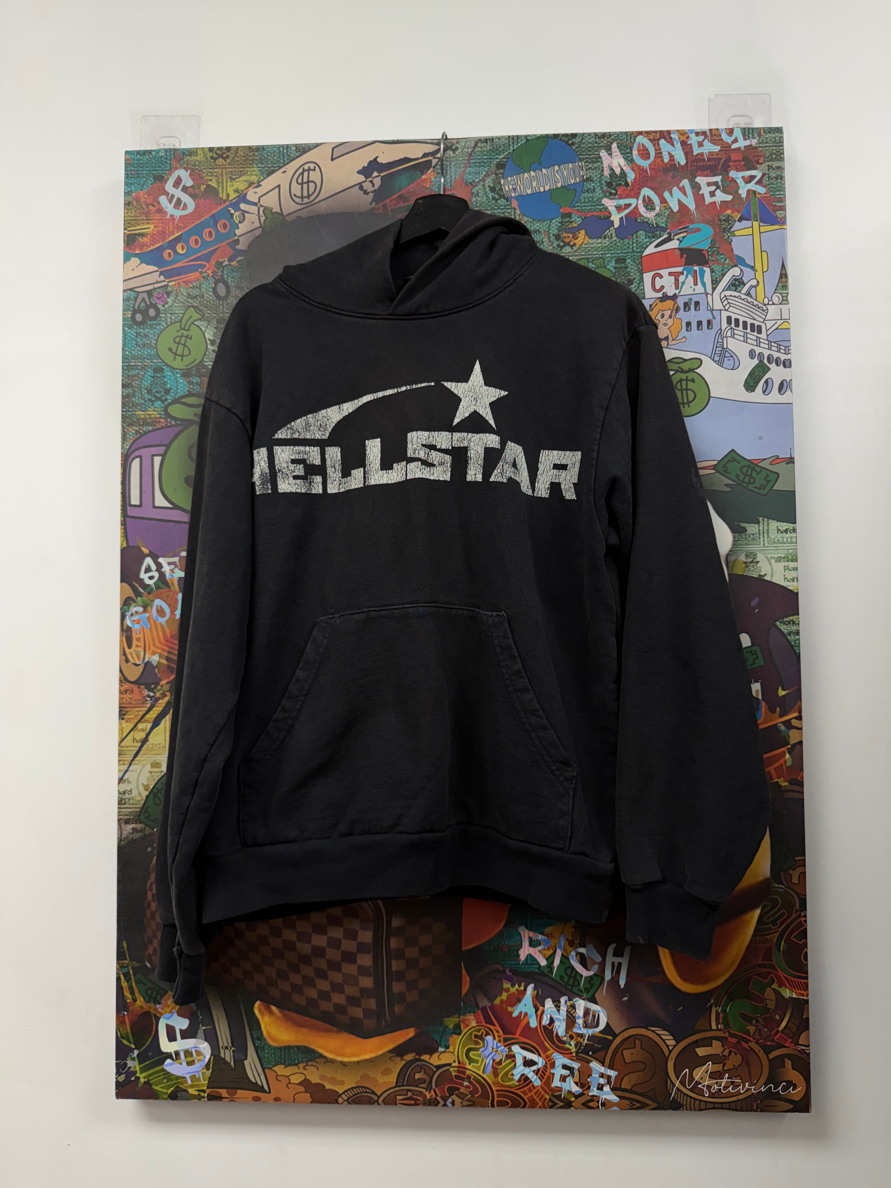 Hellstar Black Classic Logo (Repaired Pockets) Hoodie