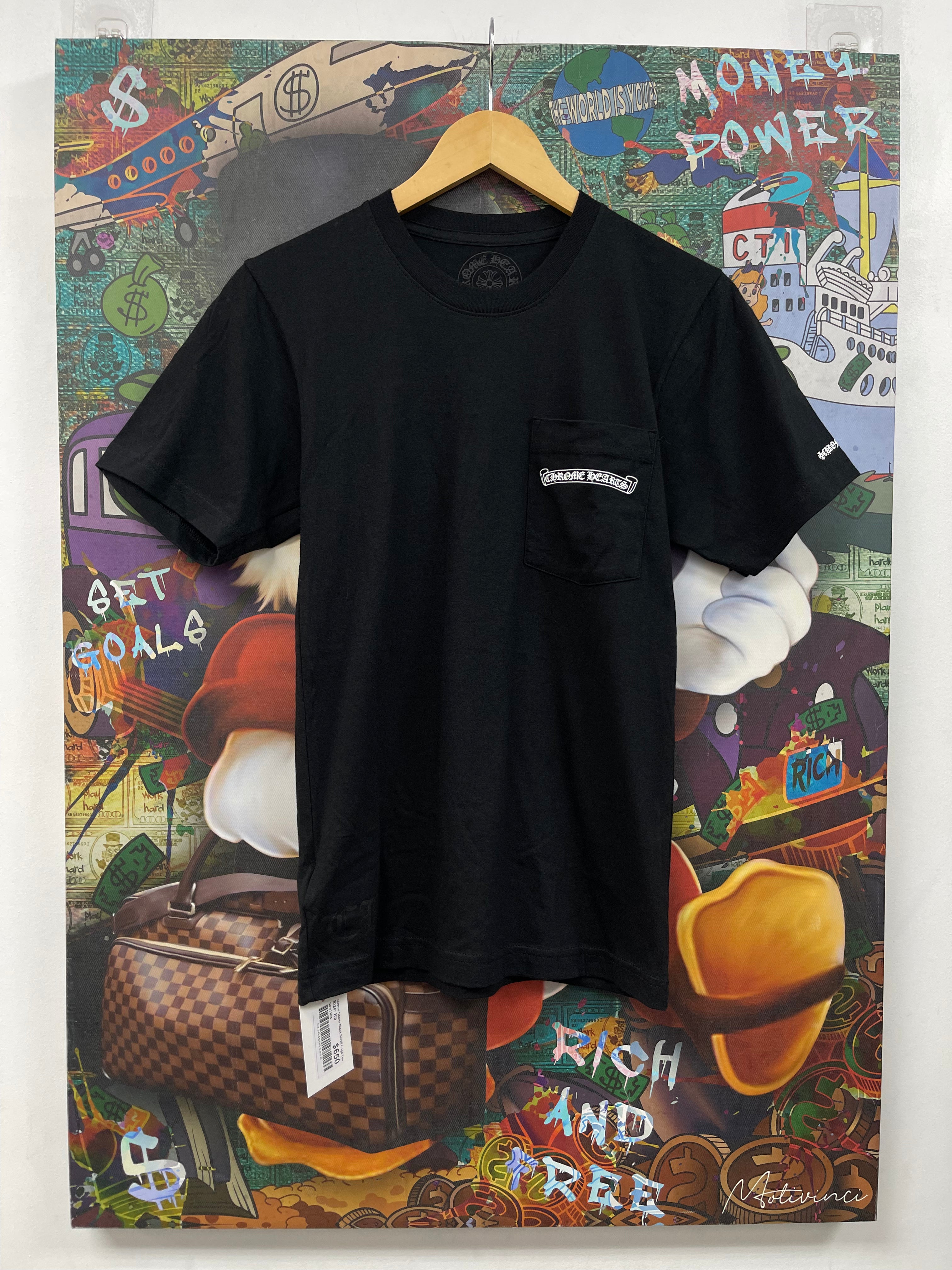 Chrome Hearts Black Scroll Logo Tee