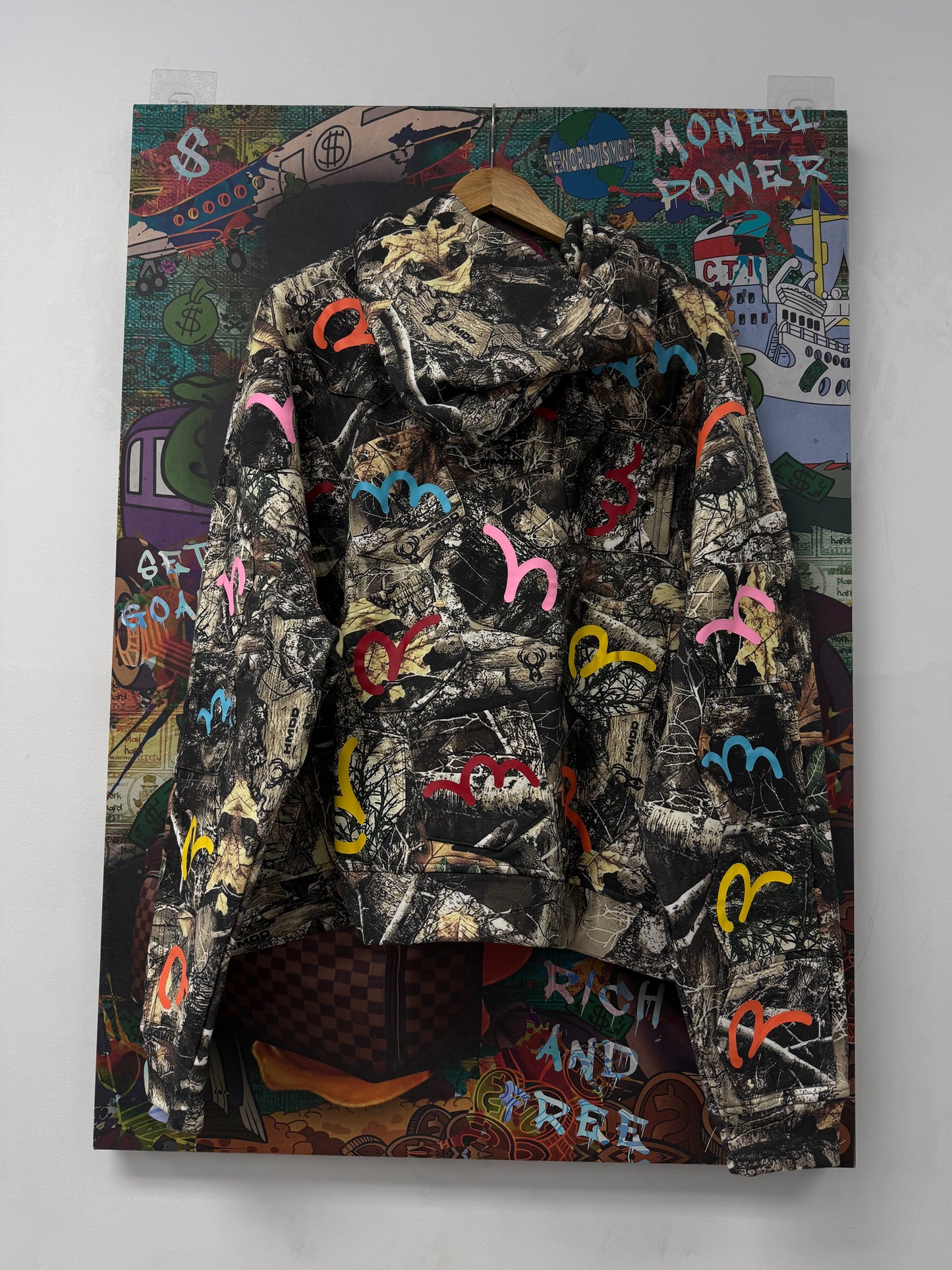 HMDD Tree Camo Zip Up All Over New Large With Tags