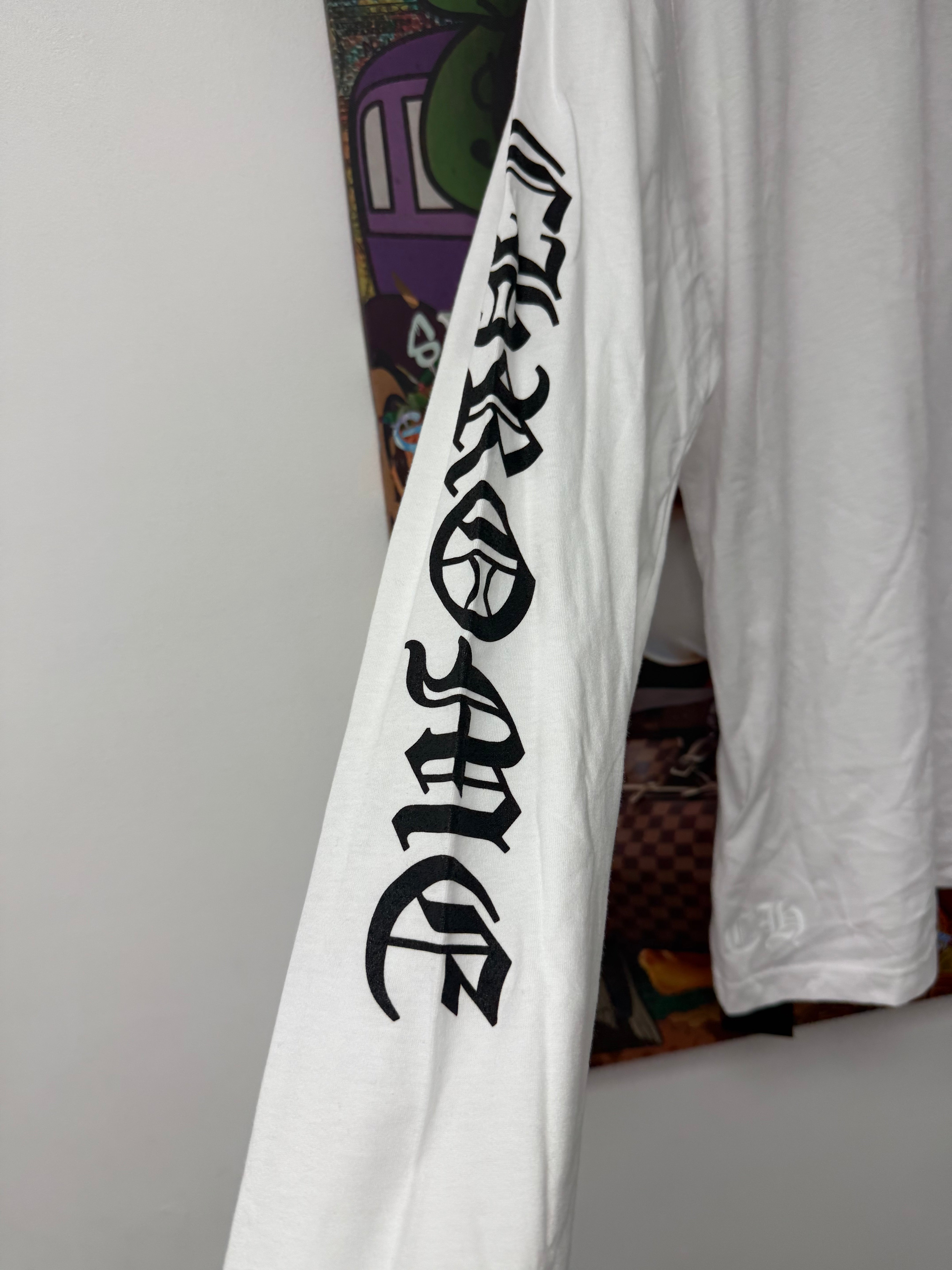 Chrome Hearts White Neck Logo LS XXL New