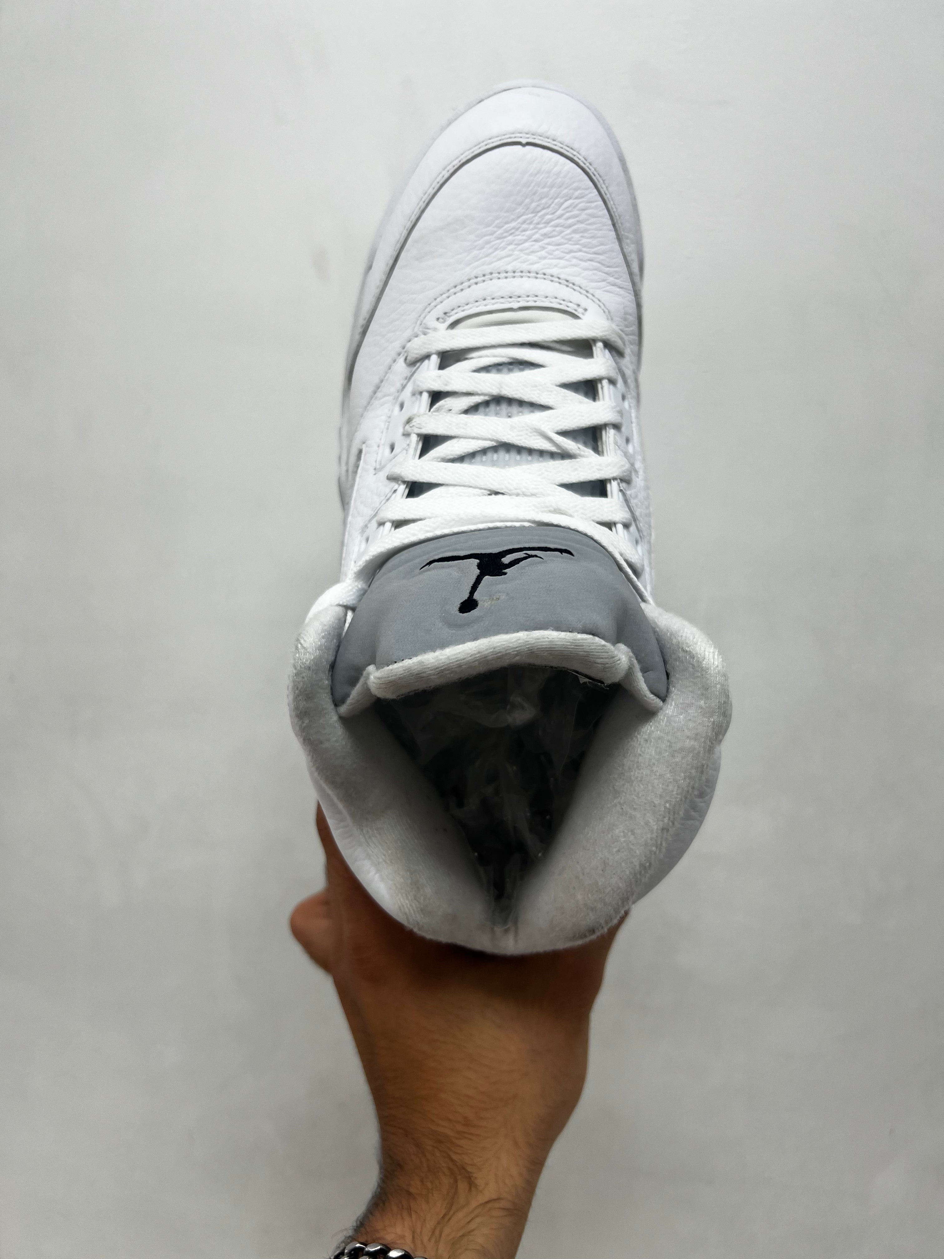 Jordan 5 White Metallic Sneakers