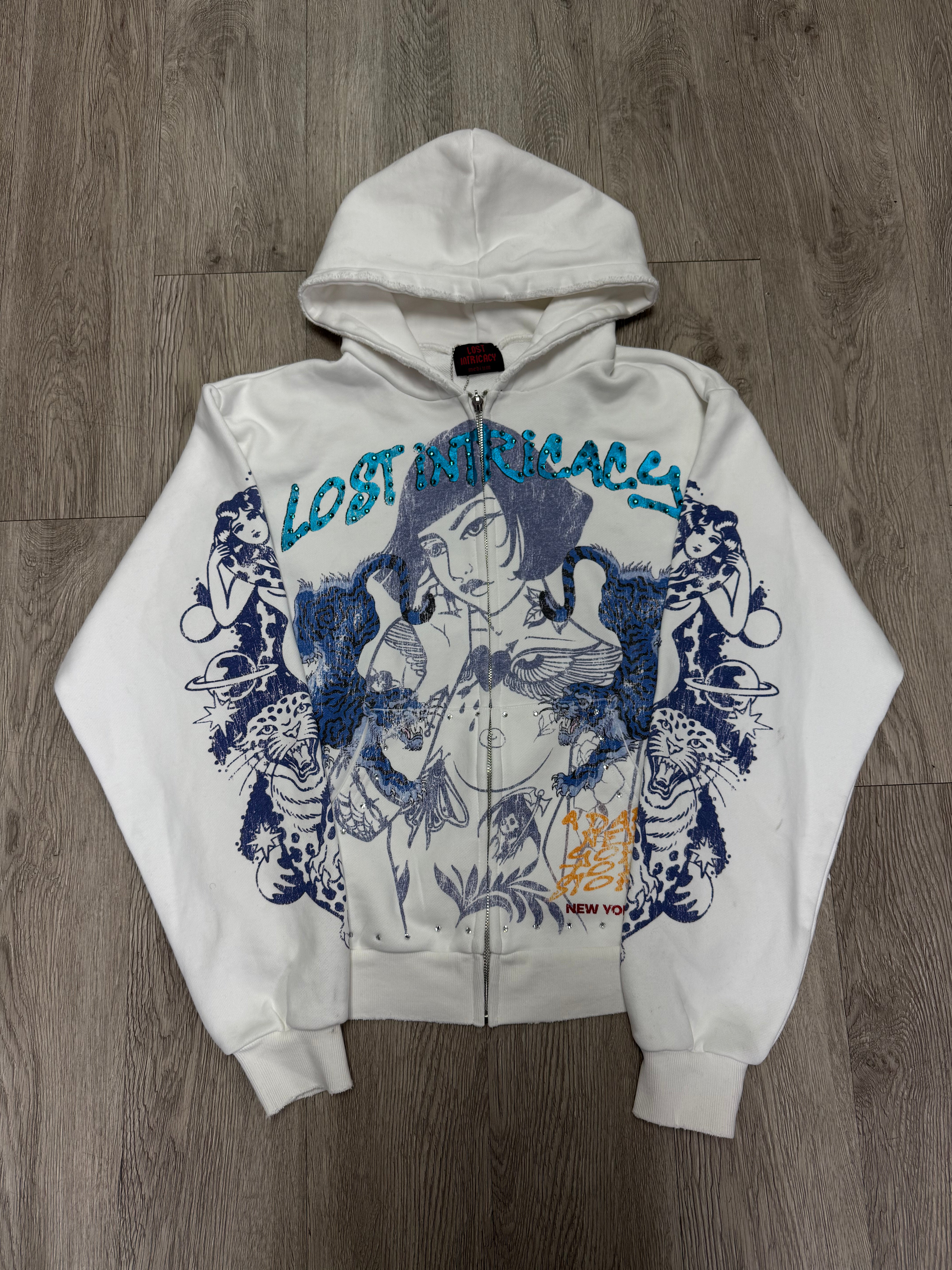 Lost Intricacy White Tiger Zip Up