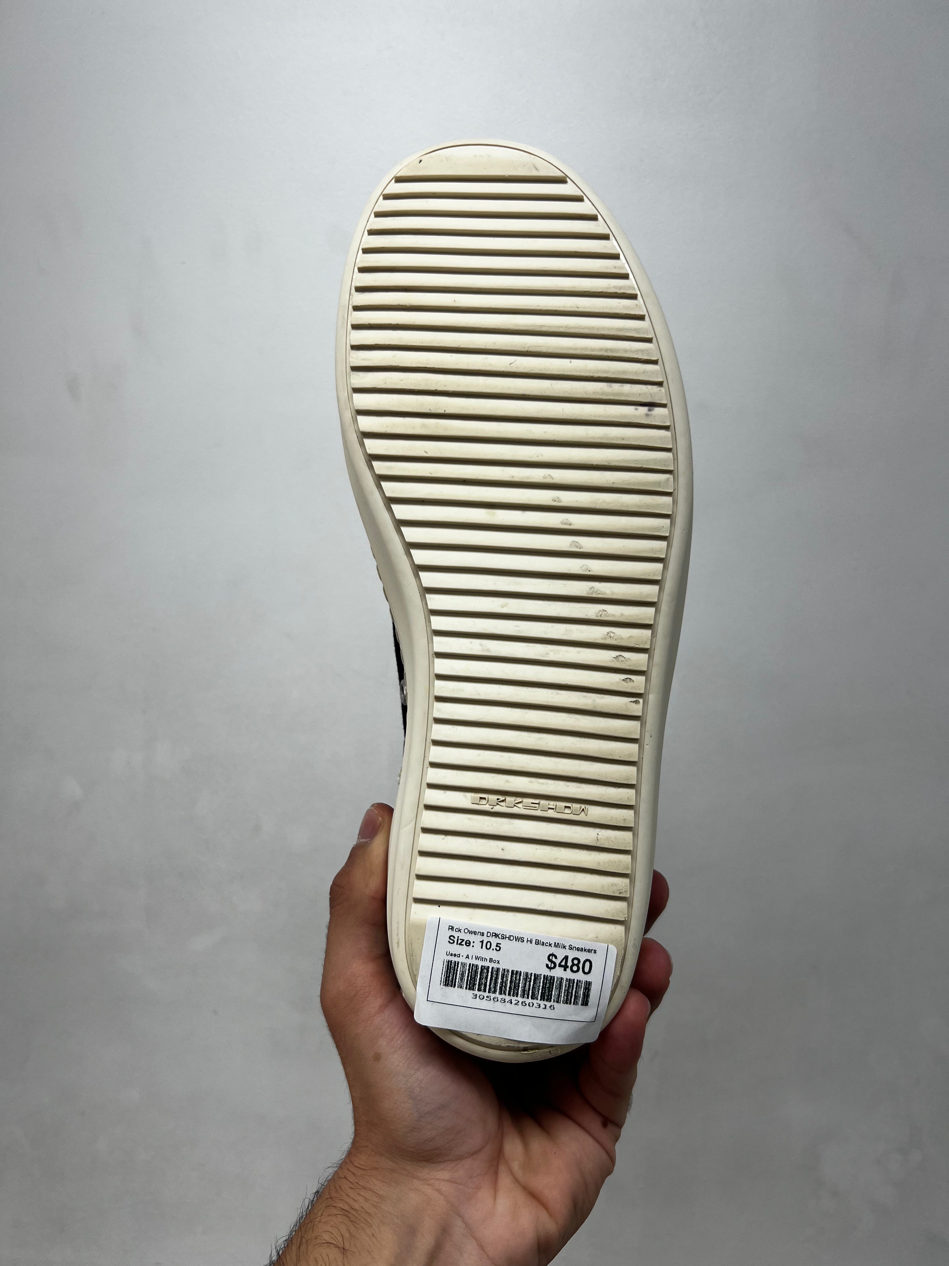 Rick Owens DRKSHDWS Hi Black Milk Sneakers
