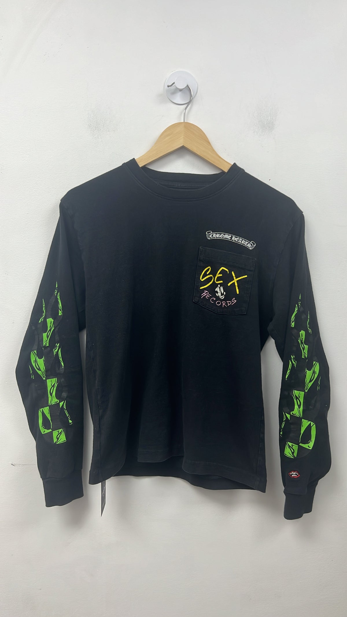 Chrome Hearts Matty Boy Black Stay Fast Green Flames Long Sleeve
