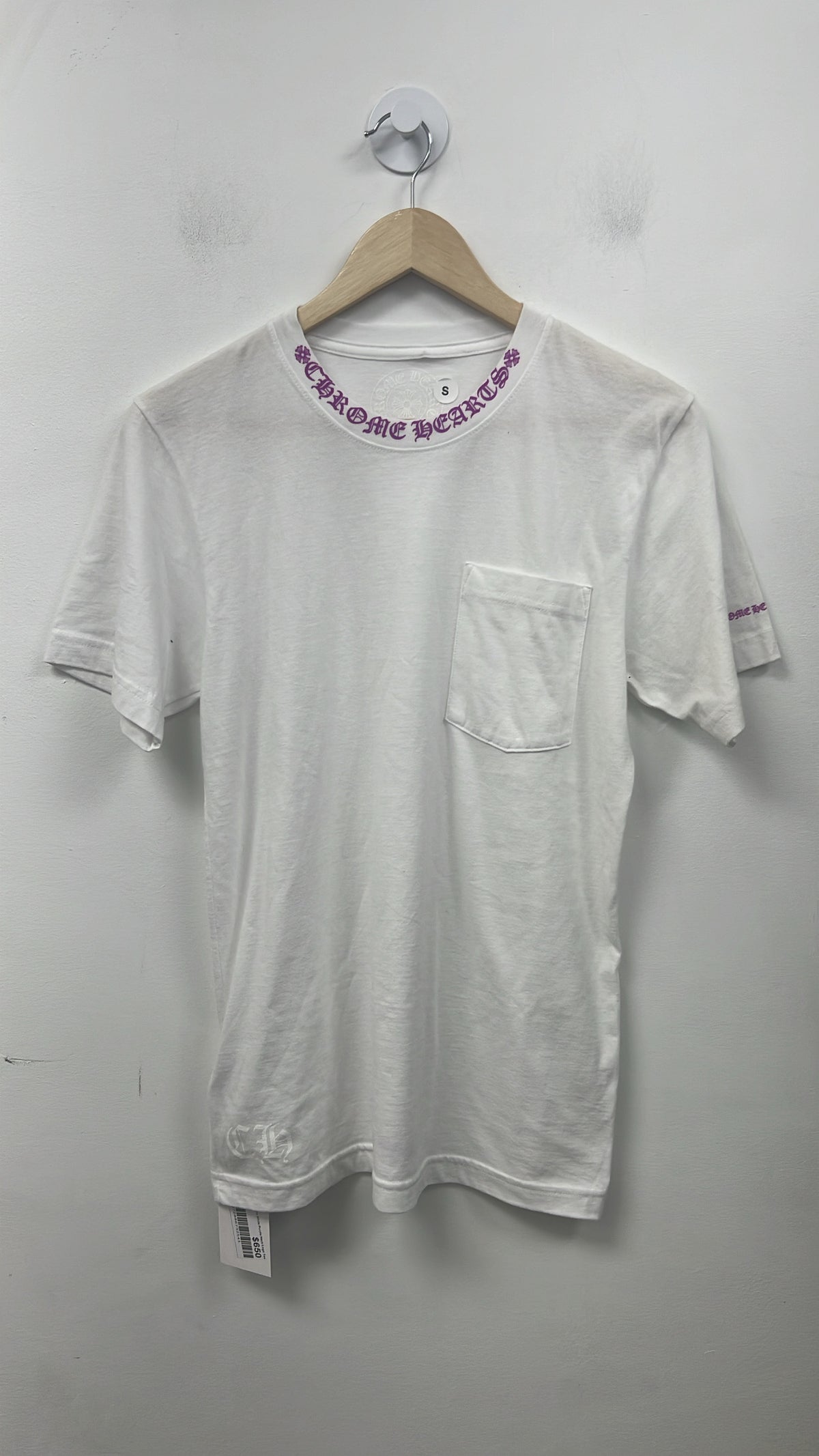 Chrome Hearts White Purple Neck Logo Tee