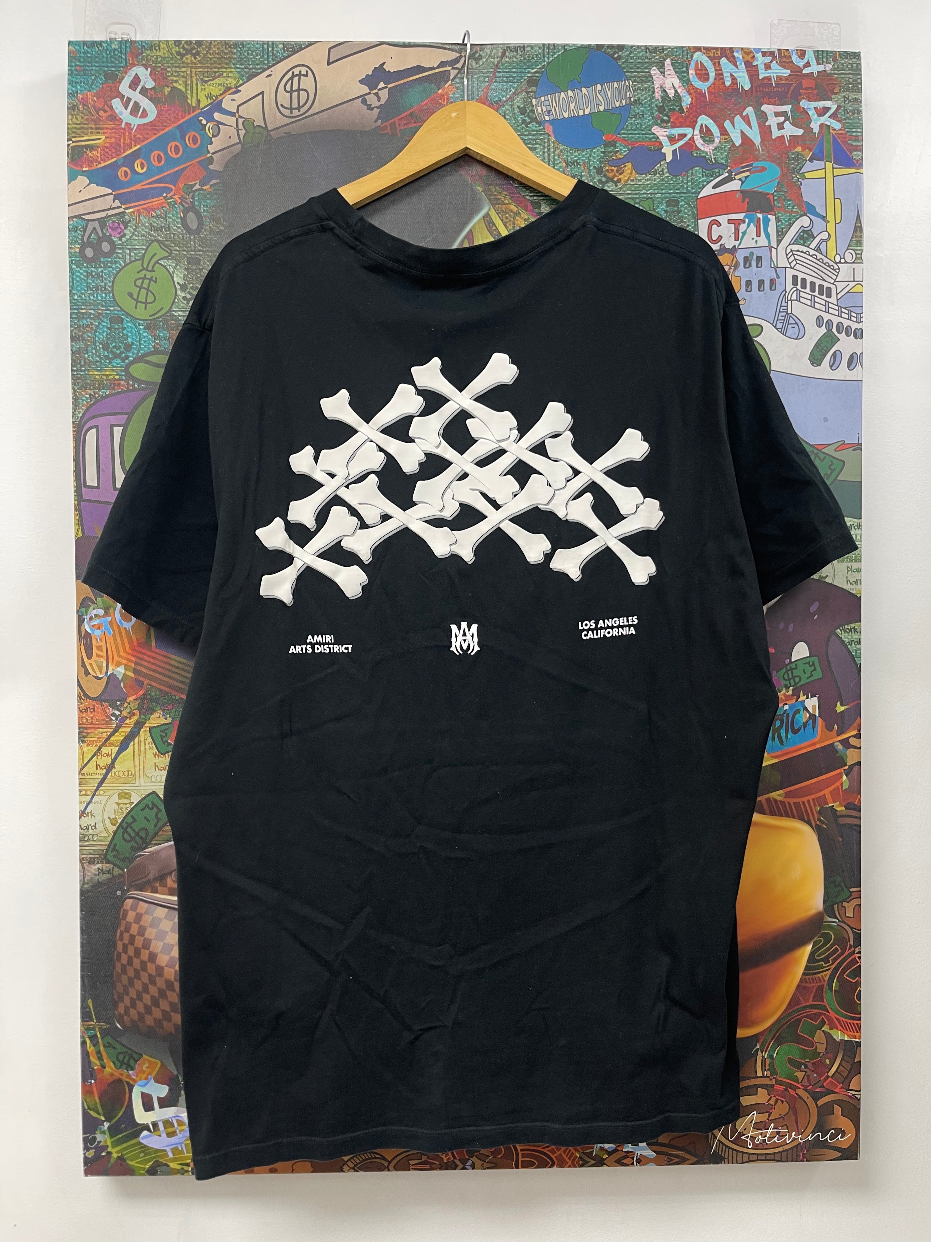 Amiri Black Hollywood Bones Tee