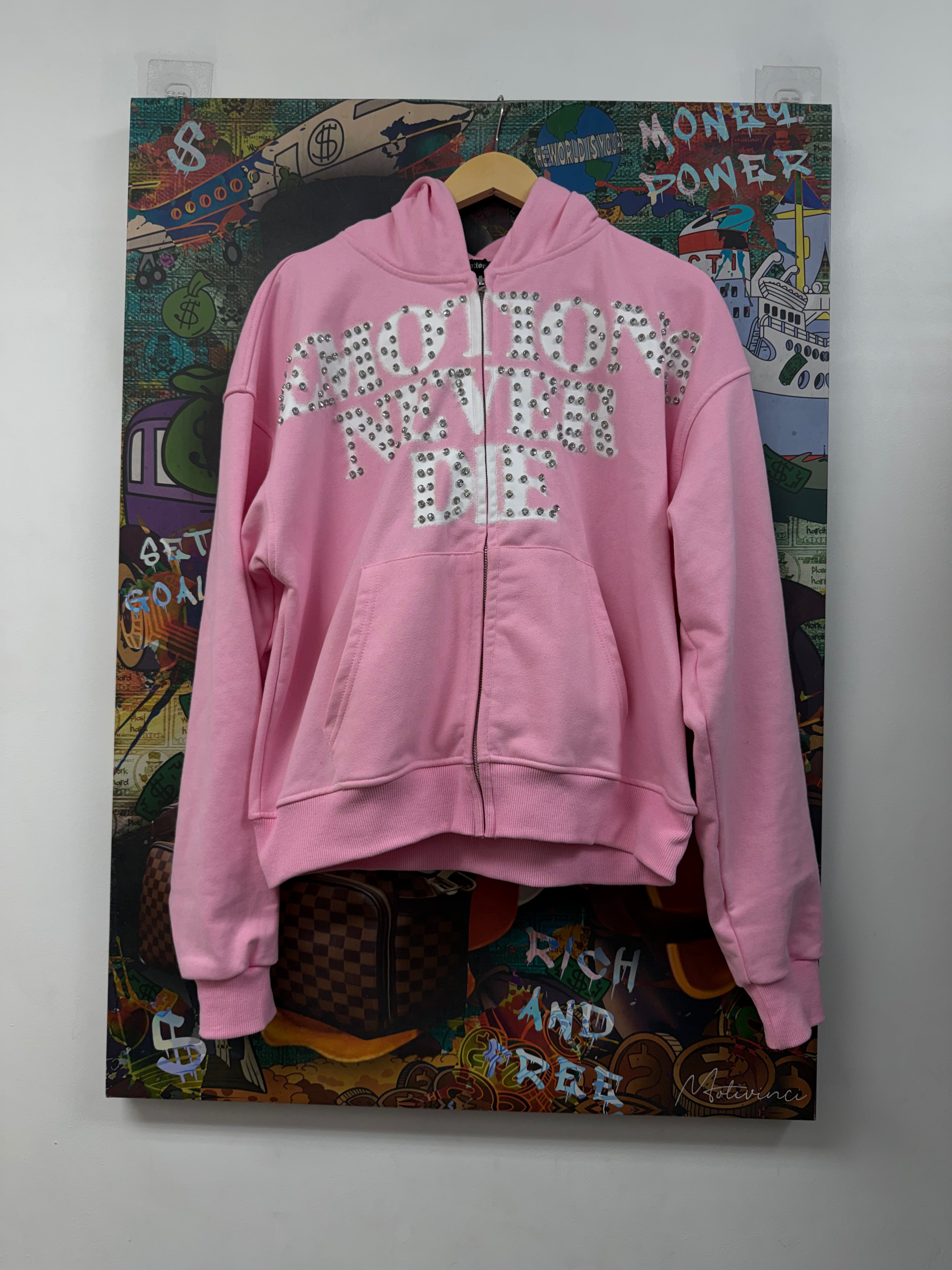 Mixed Emotions Pink END Zip Up Hoodie