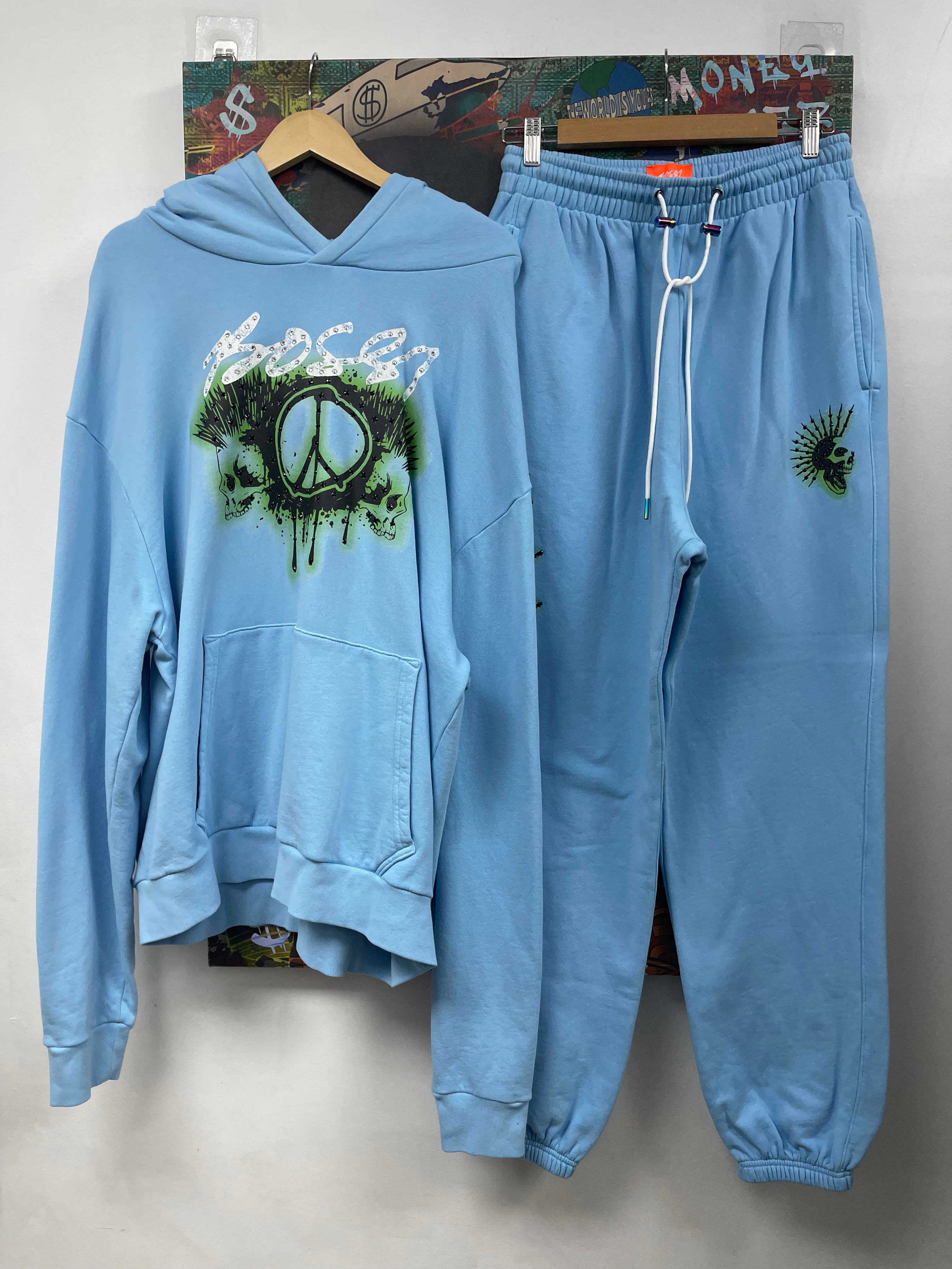 Bossi Baby Blue Skull Sweatsuit