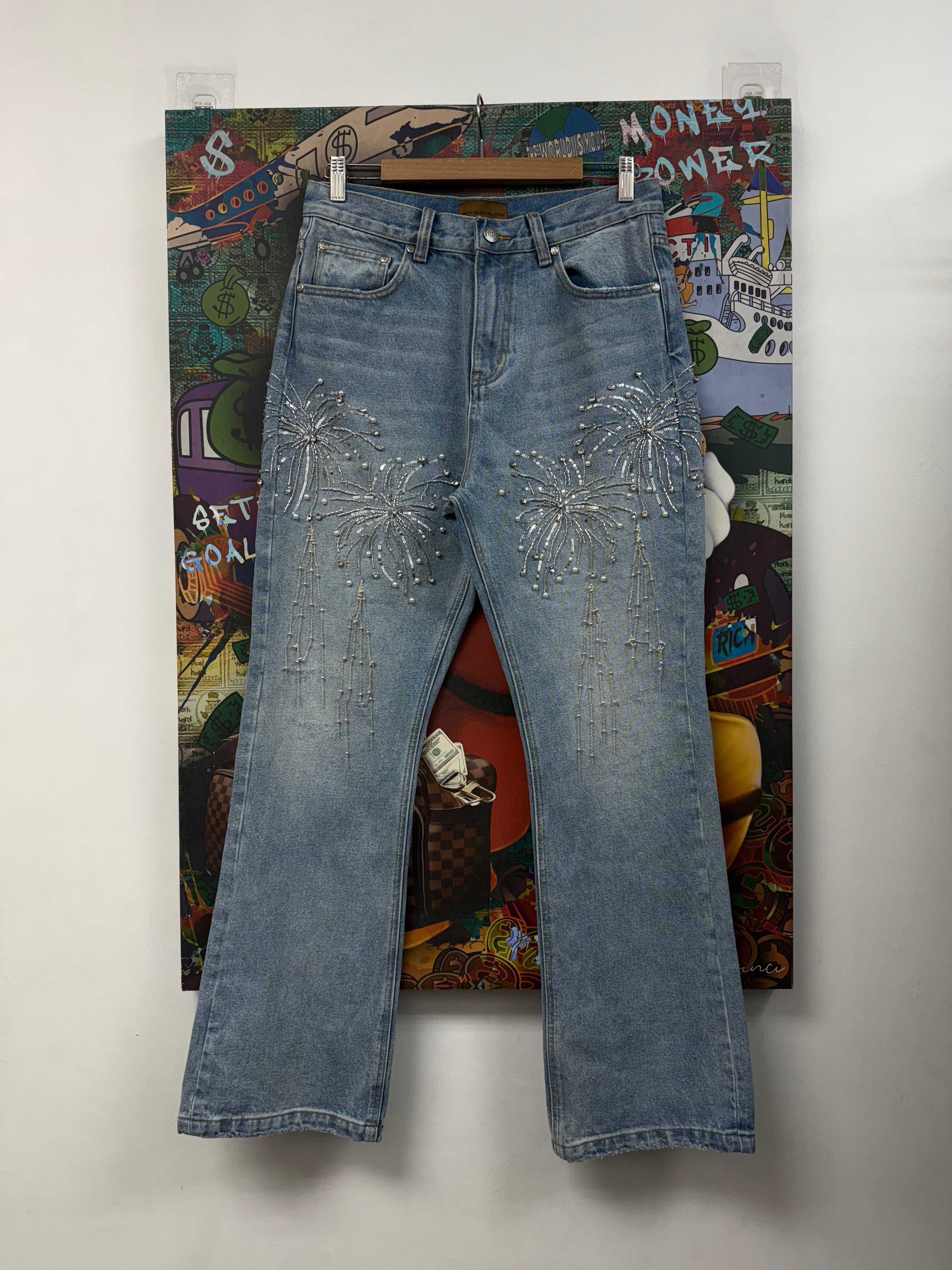 Birth Of A Royal Child Light Wash Fireworks Jeans
