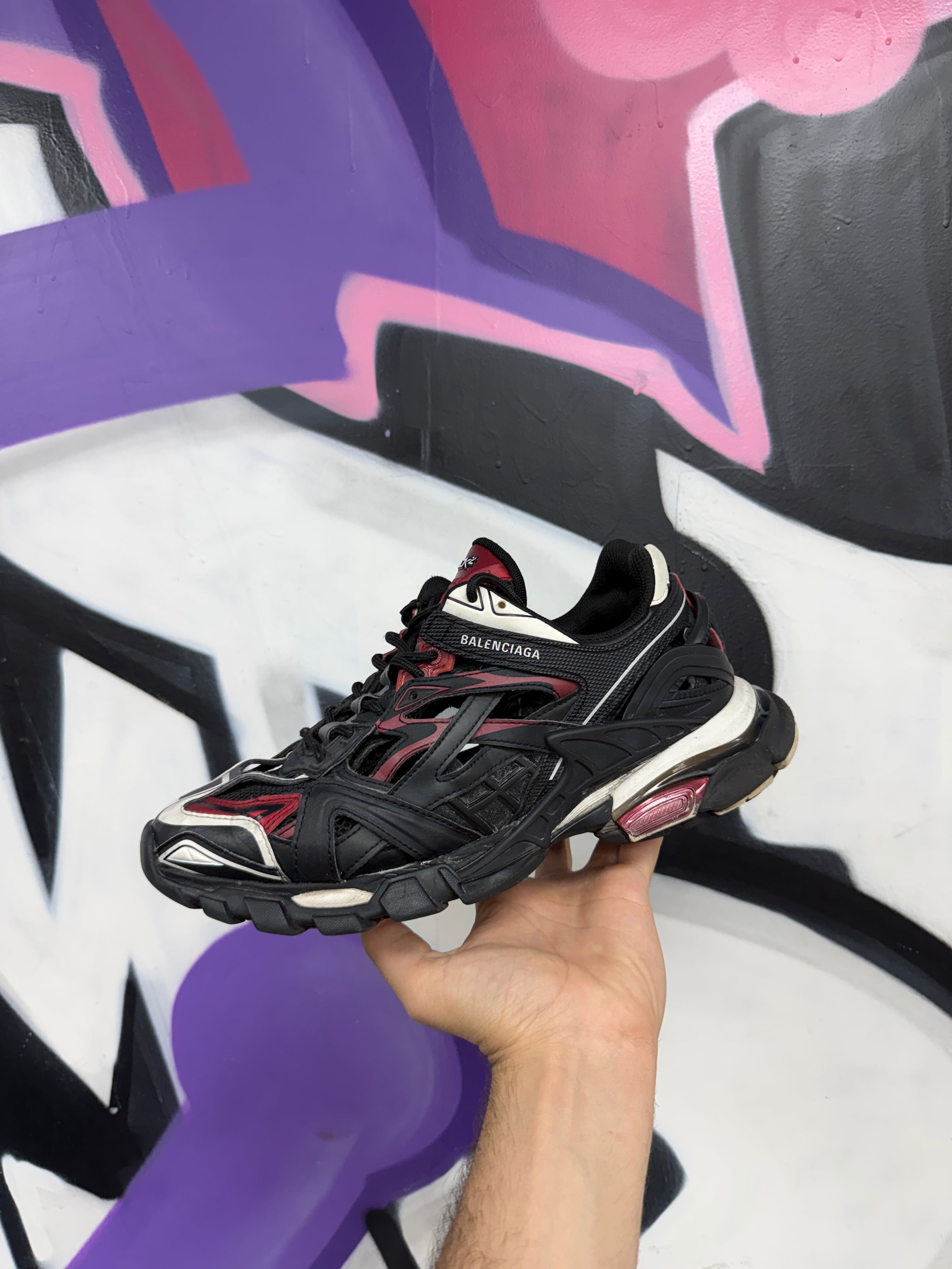 Balenciaga Black Red Track 2 Sneakers