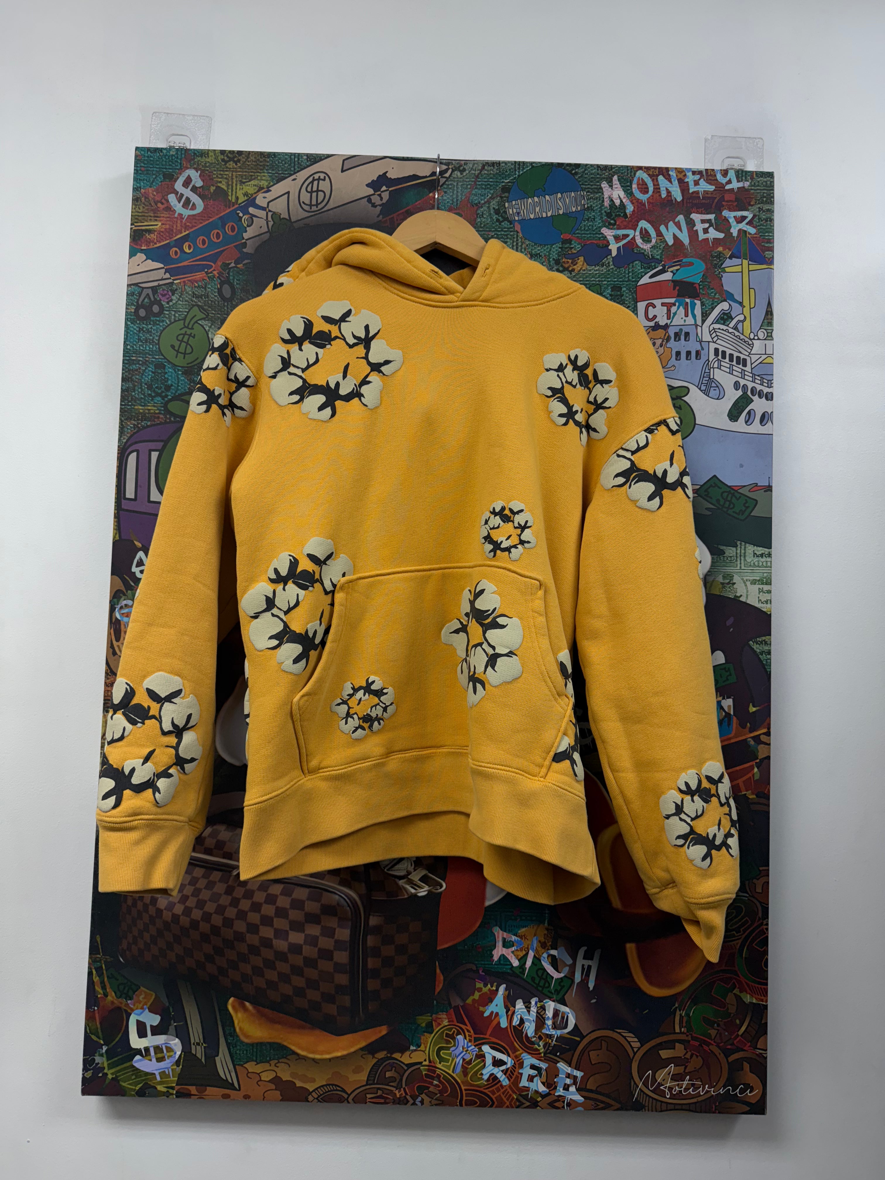 Denim Tears Yellow CPFM Wreath Hoodie