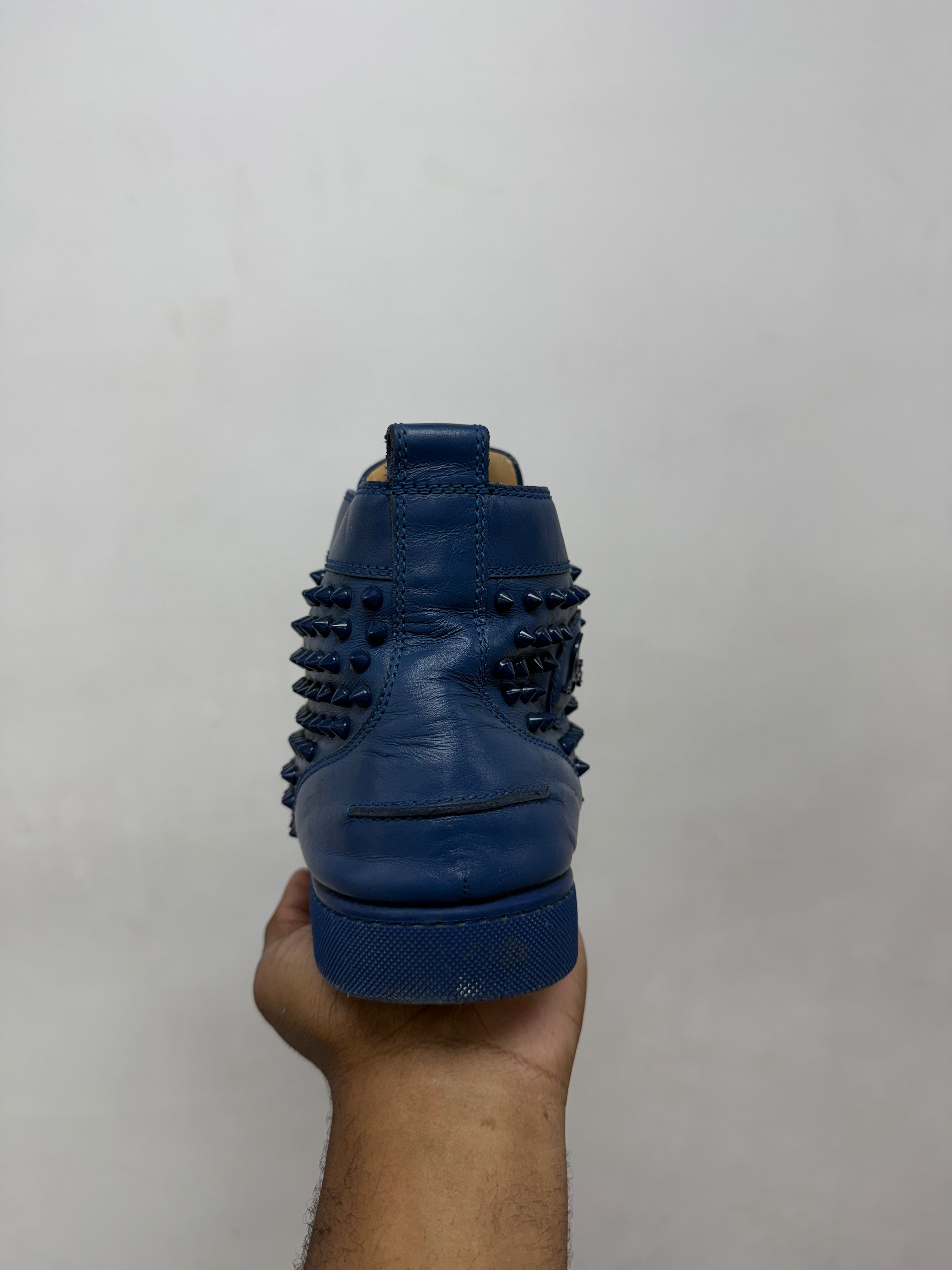 Christian Louboutin Navy Spike Hi Sneakers