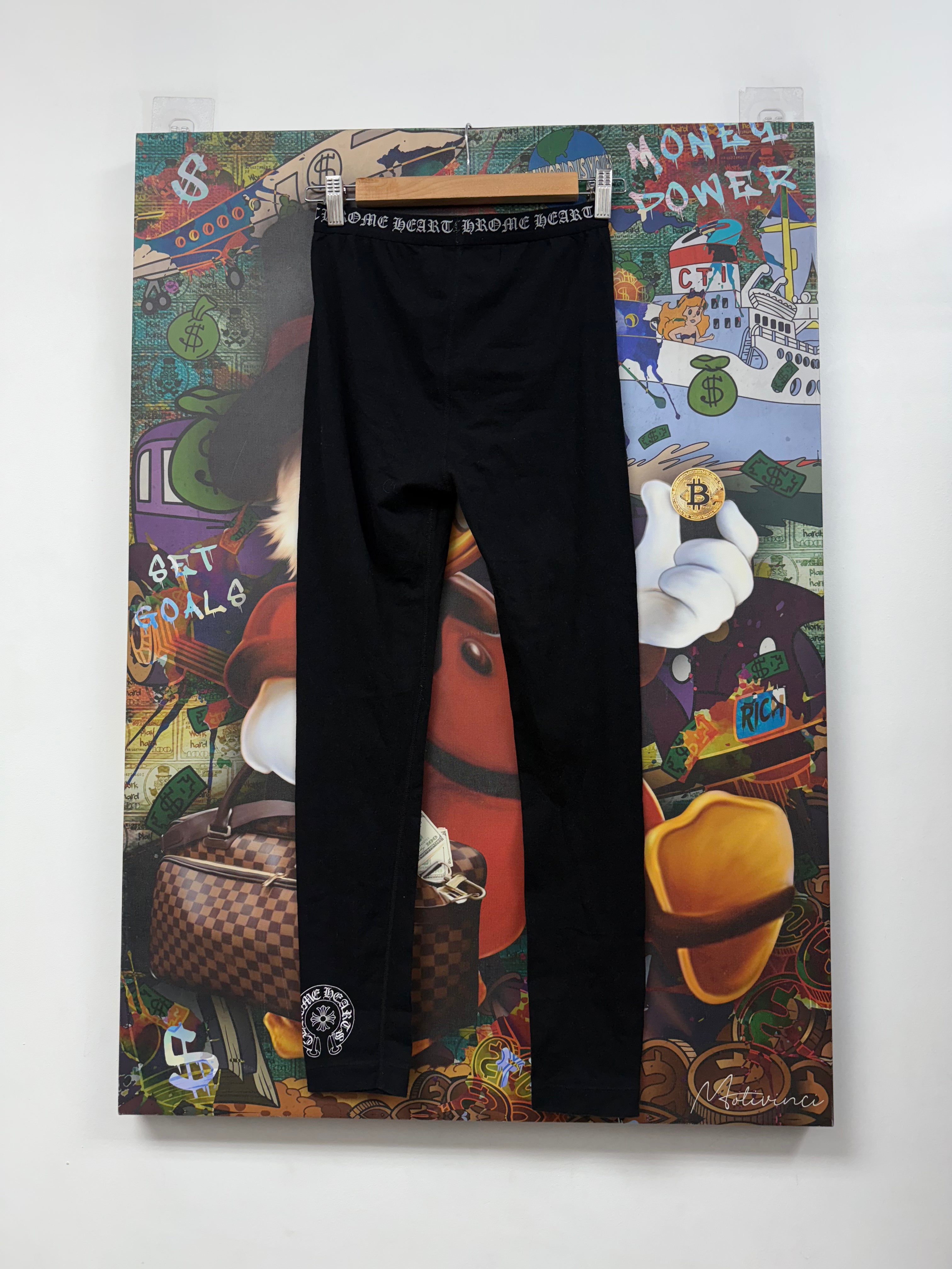 Chrome Hearts Black Horseshoe Leggings