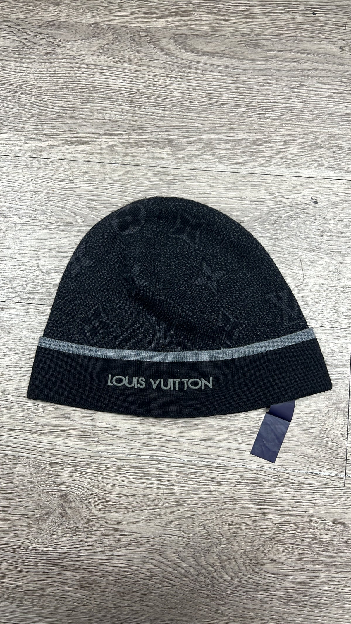 Louis Vuitton Black Monogram (Flawed) Beanie