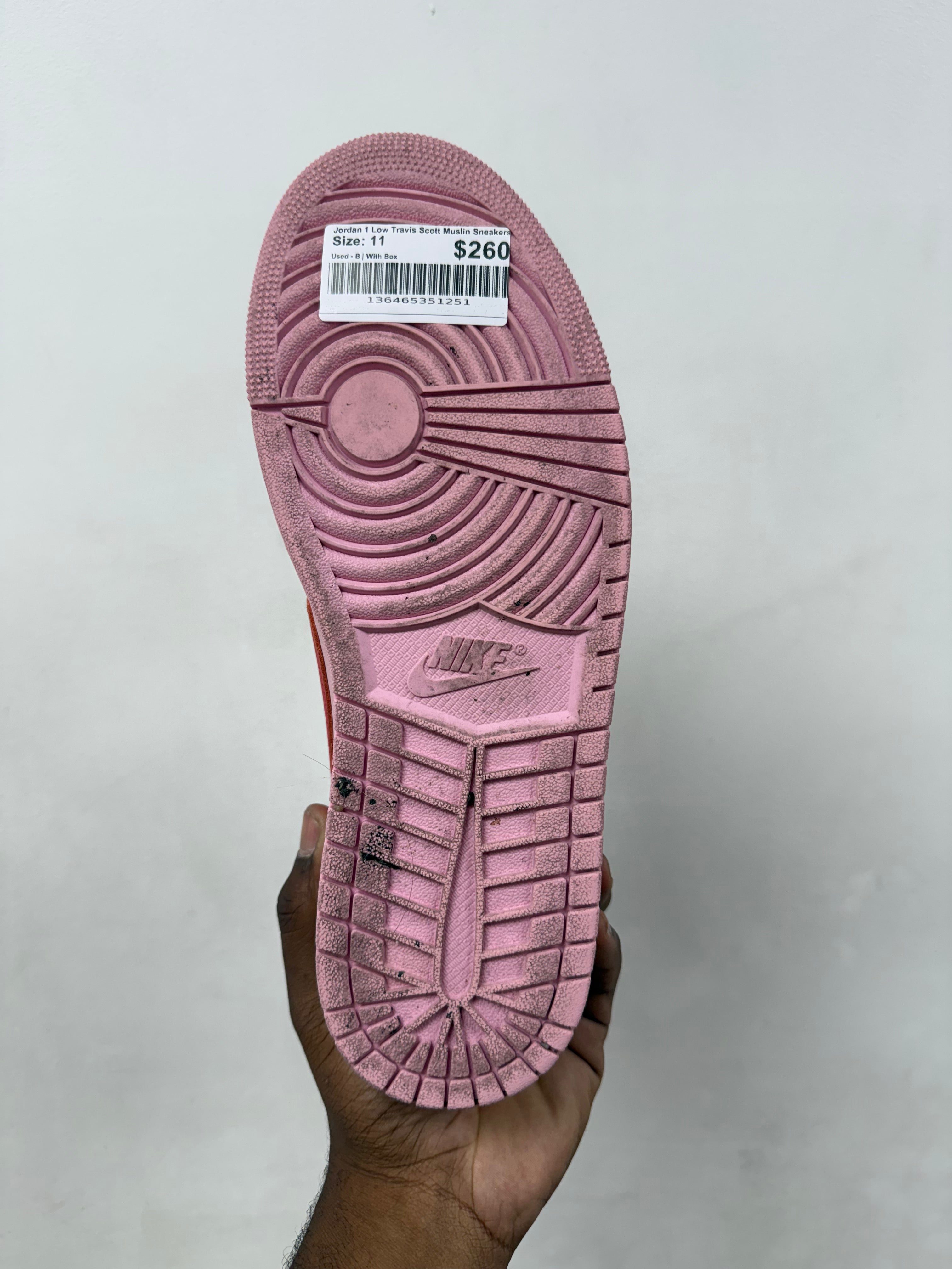 Jordan 1 Low Travis Scott Muslin Sneakers