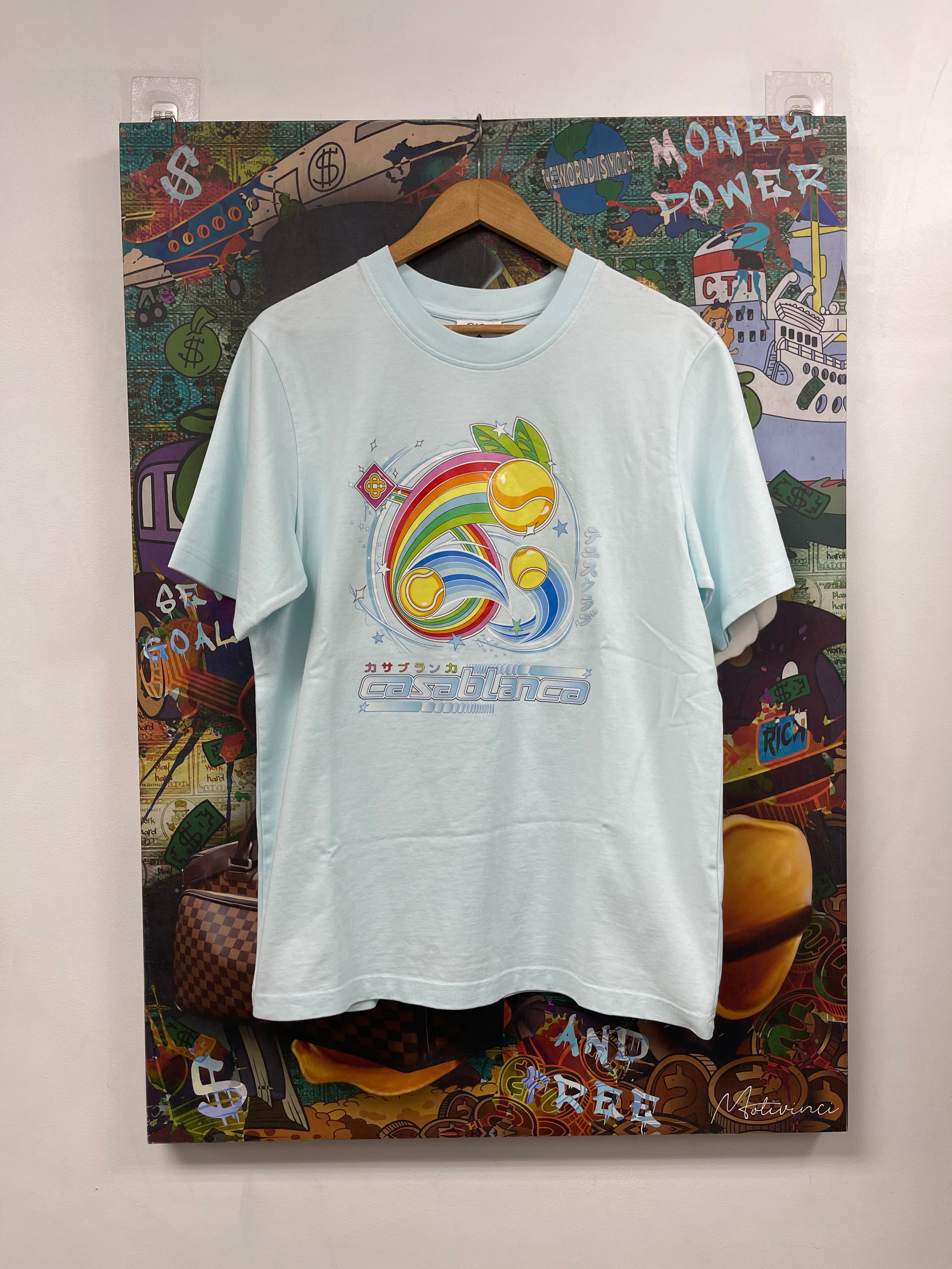 Casablanca Baby Blue Manga Tennis Ball Tee