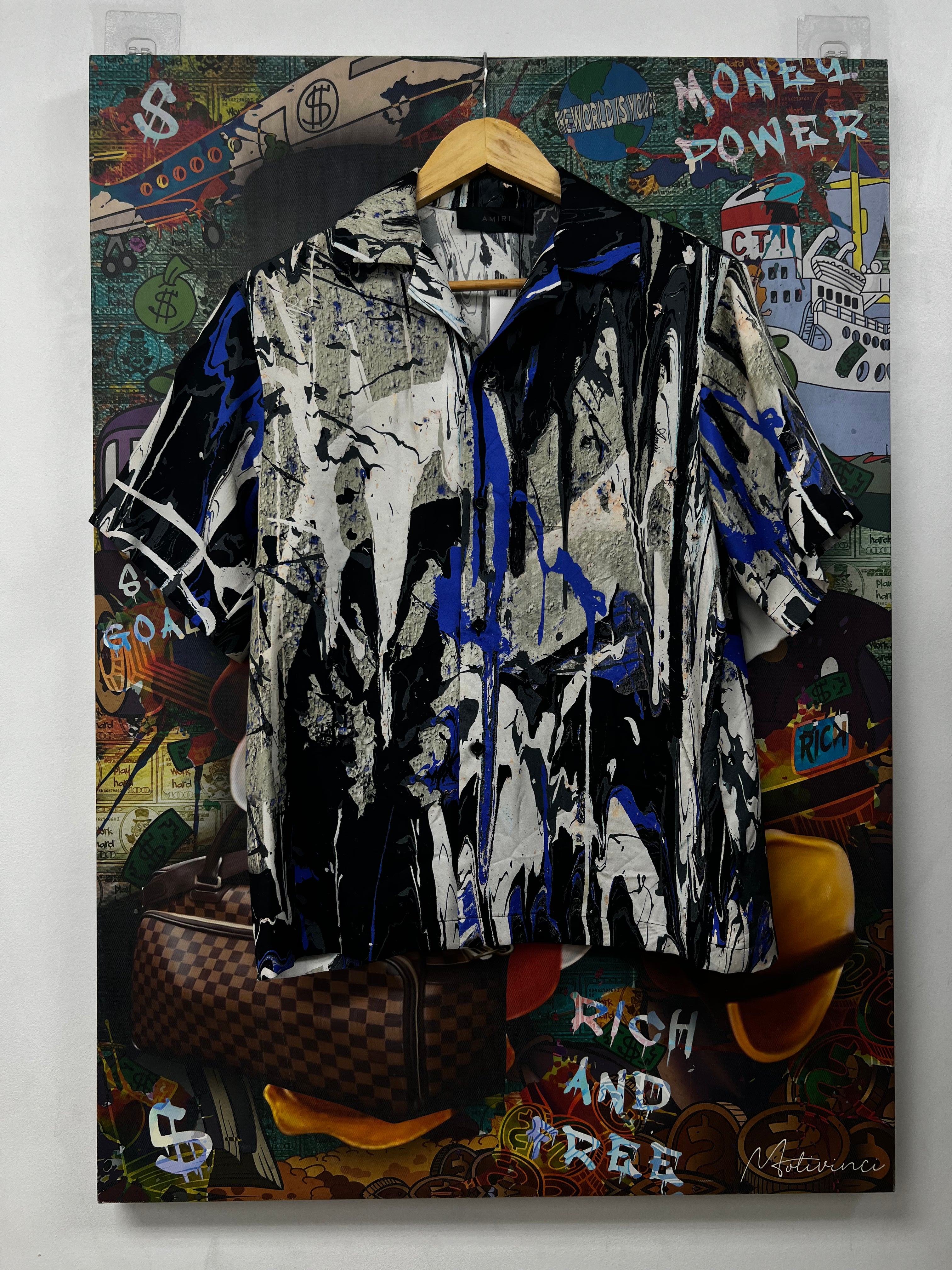 Amiri Black Tie Dye Button Up
