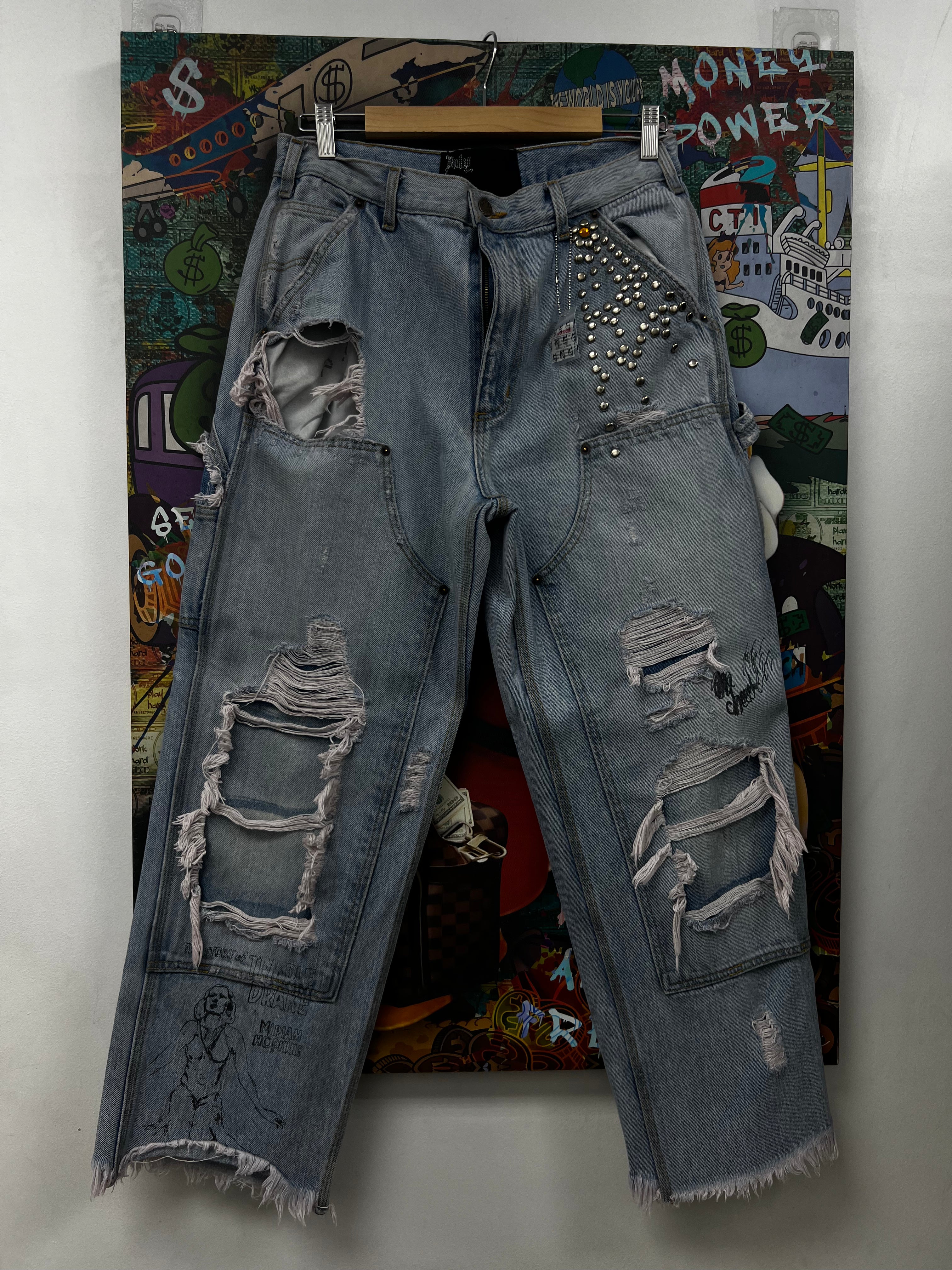 Paly Paly Busted Double Knee Jeans