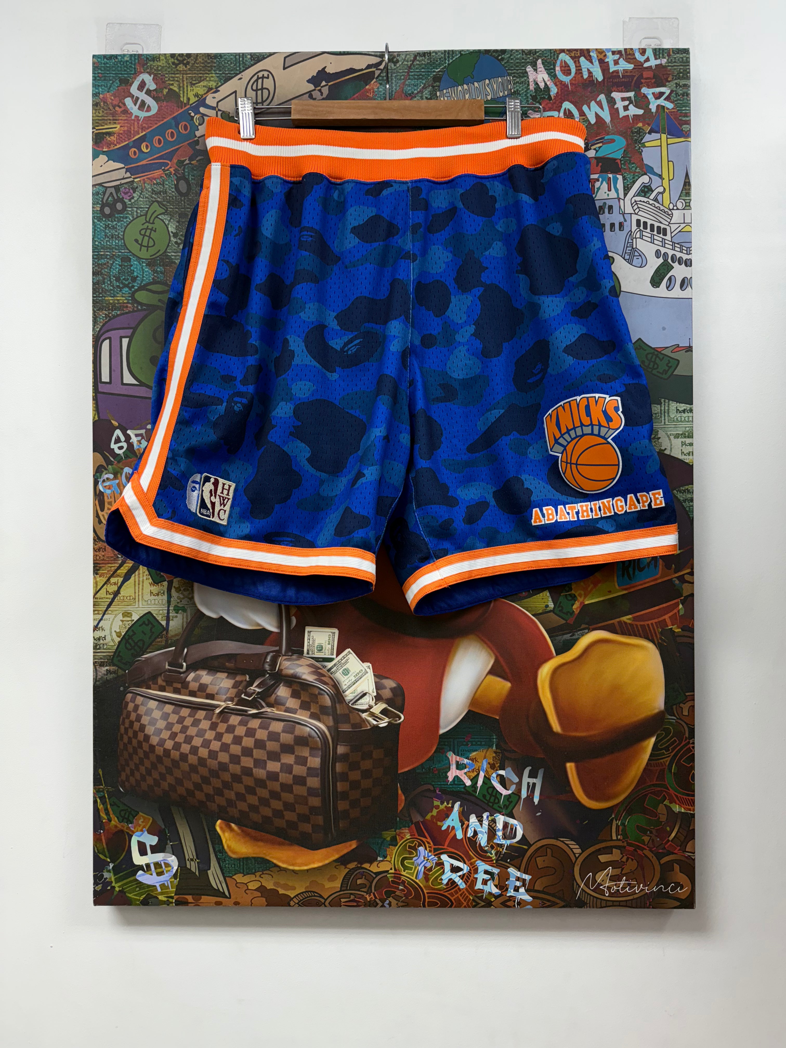 Bape Mitchell n Ness NY Knicks Shorts