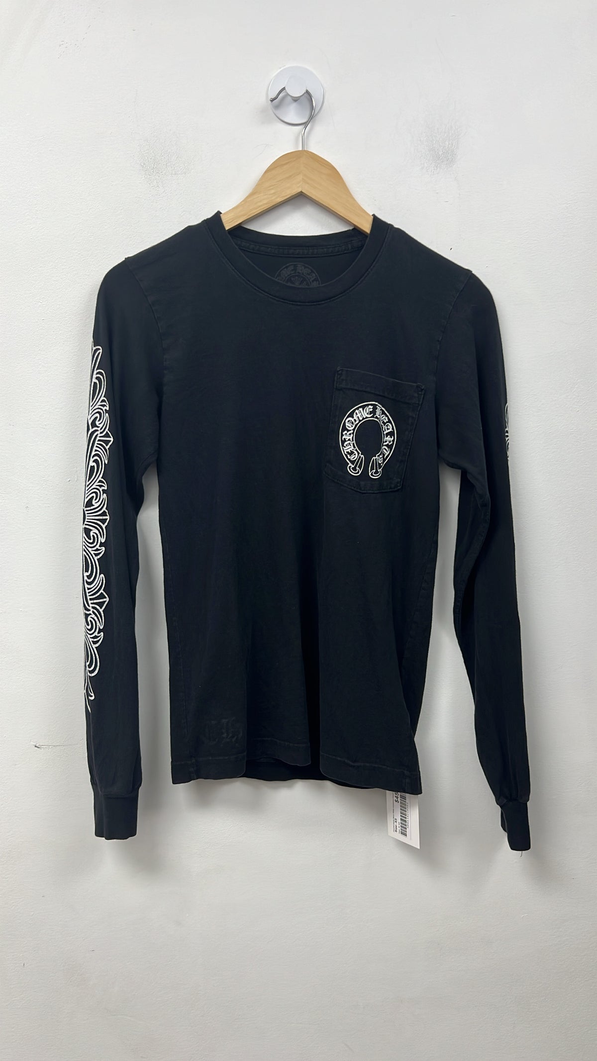 Chrome Hearts Black White Horseshoe Floral LS Tees