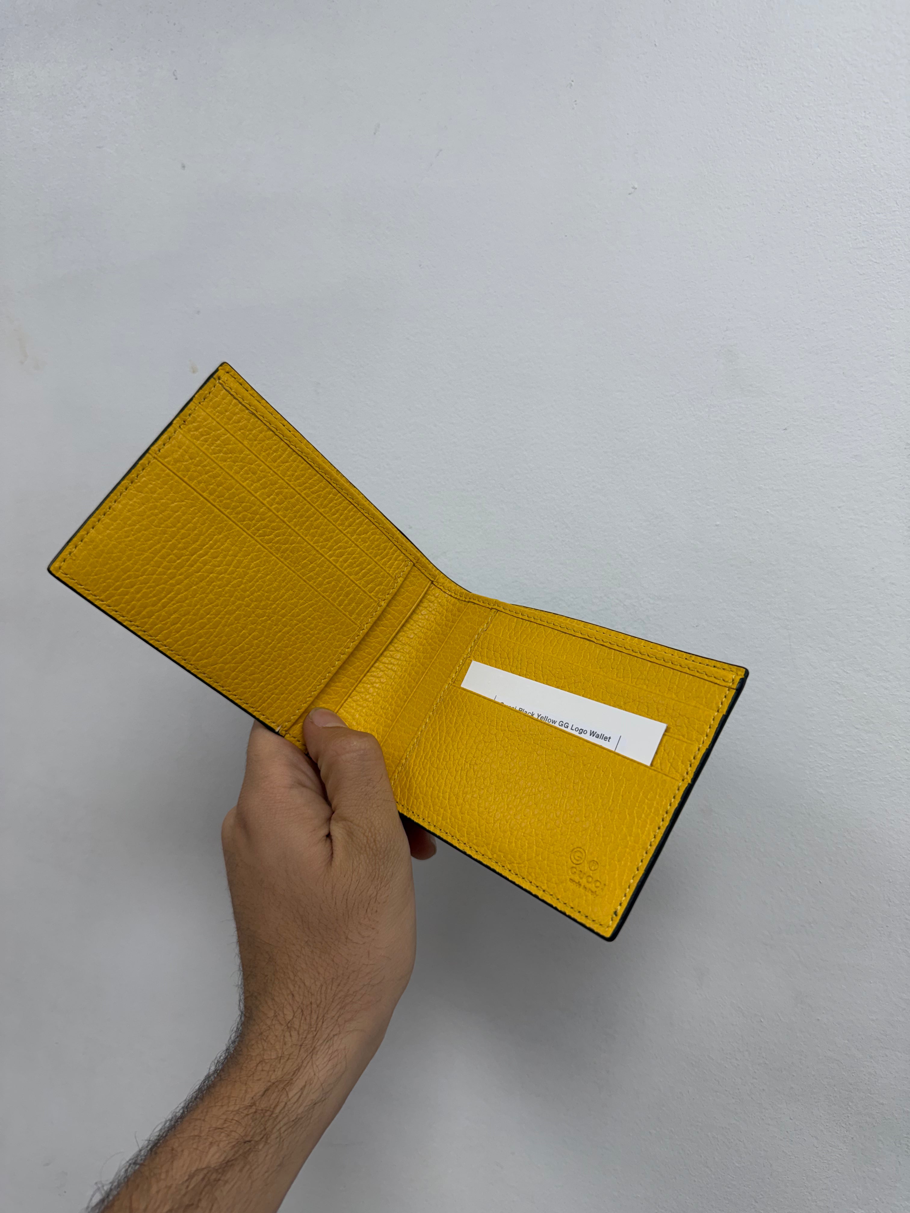 Gucci Black Yellow GG Logo Wallet