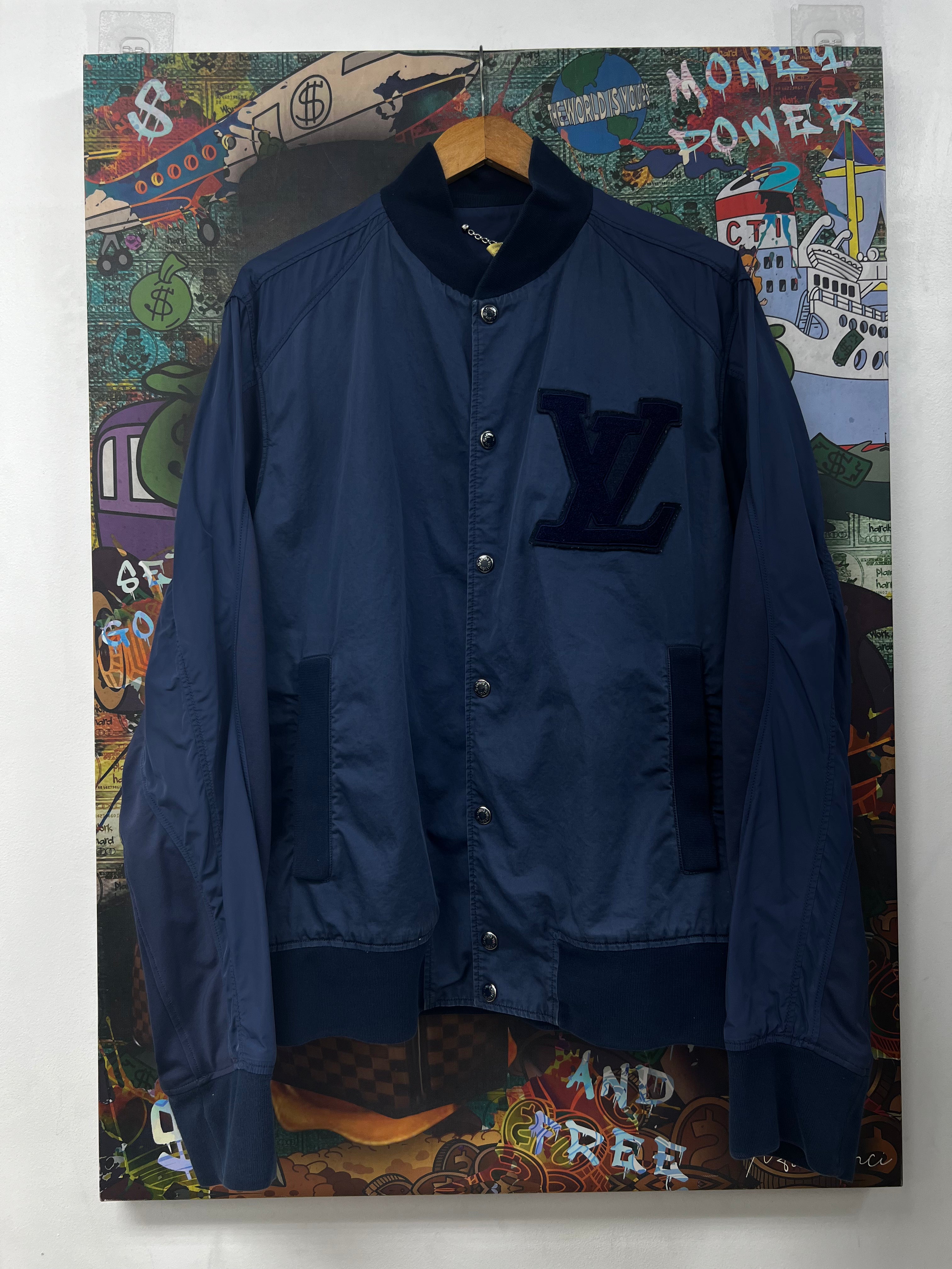 Louis Vuitton Navy Varsity Patch Jacket