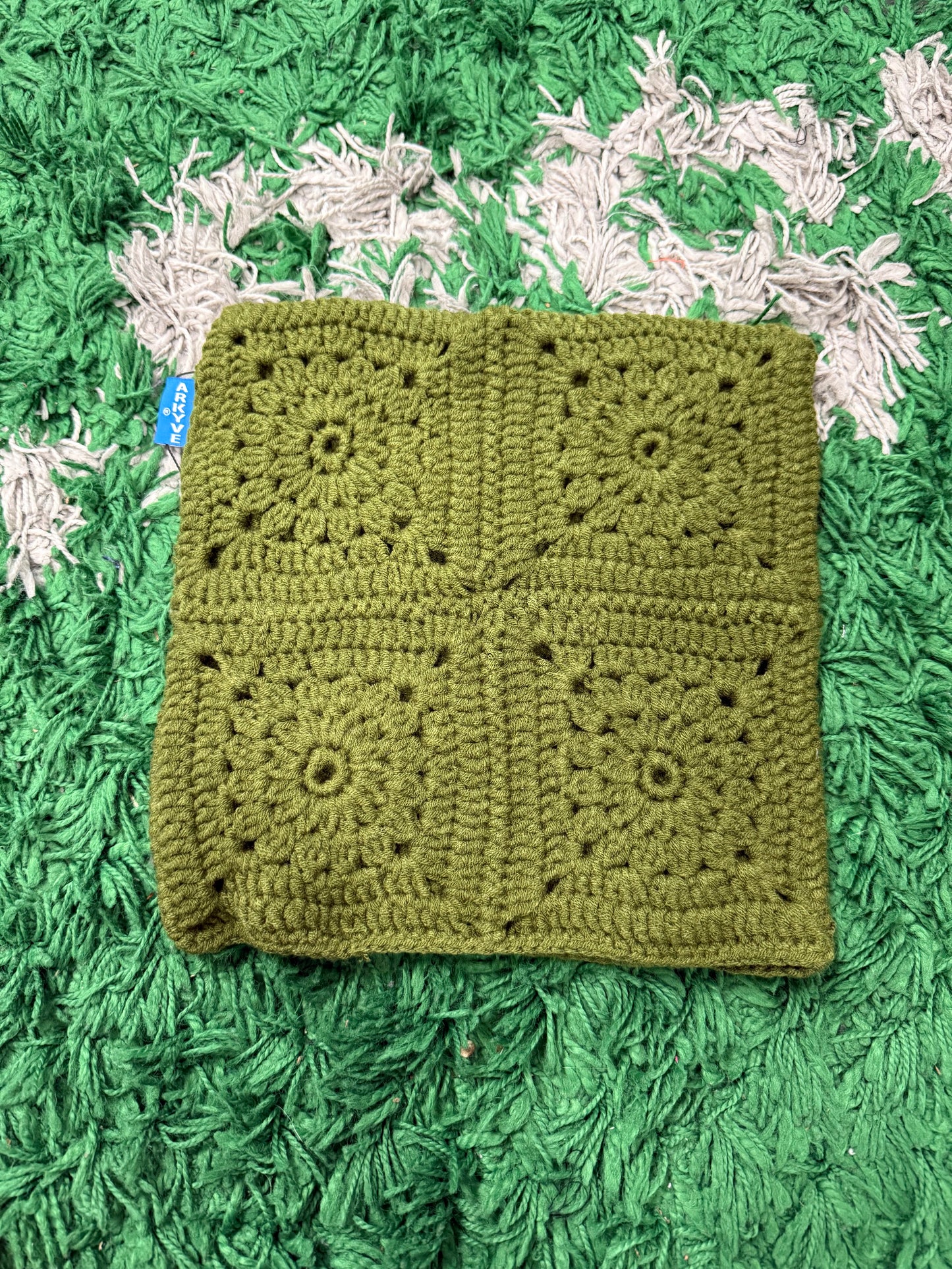 Arkyve Pine Green Crochet Cat Hat