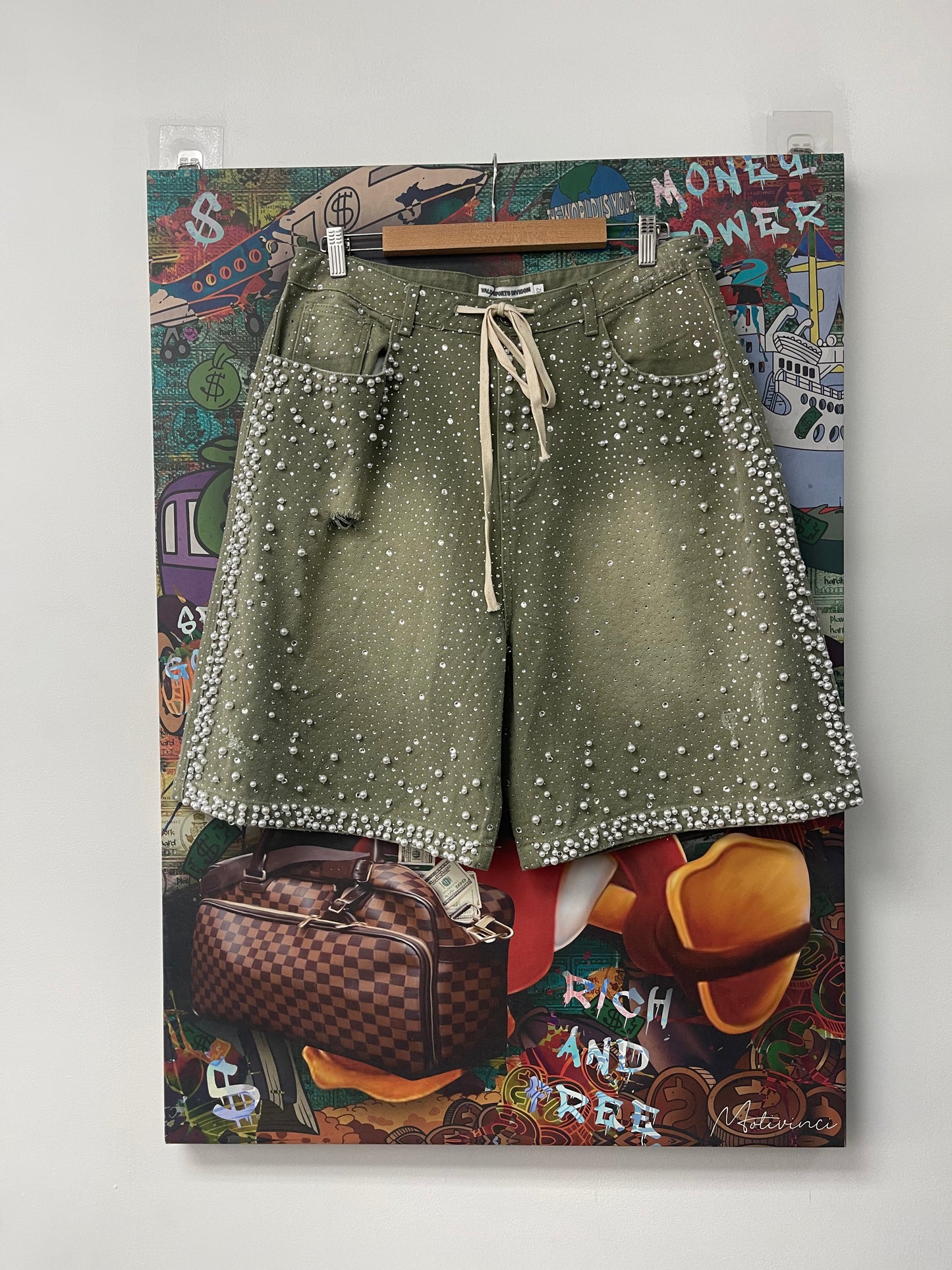 Vale Olive Crystal Shorts New With Tags