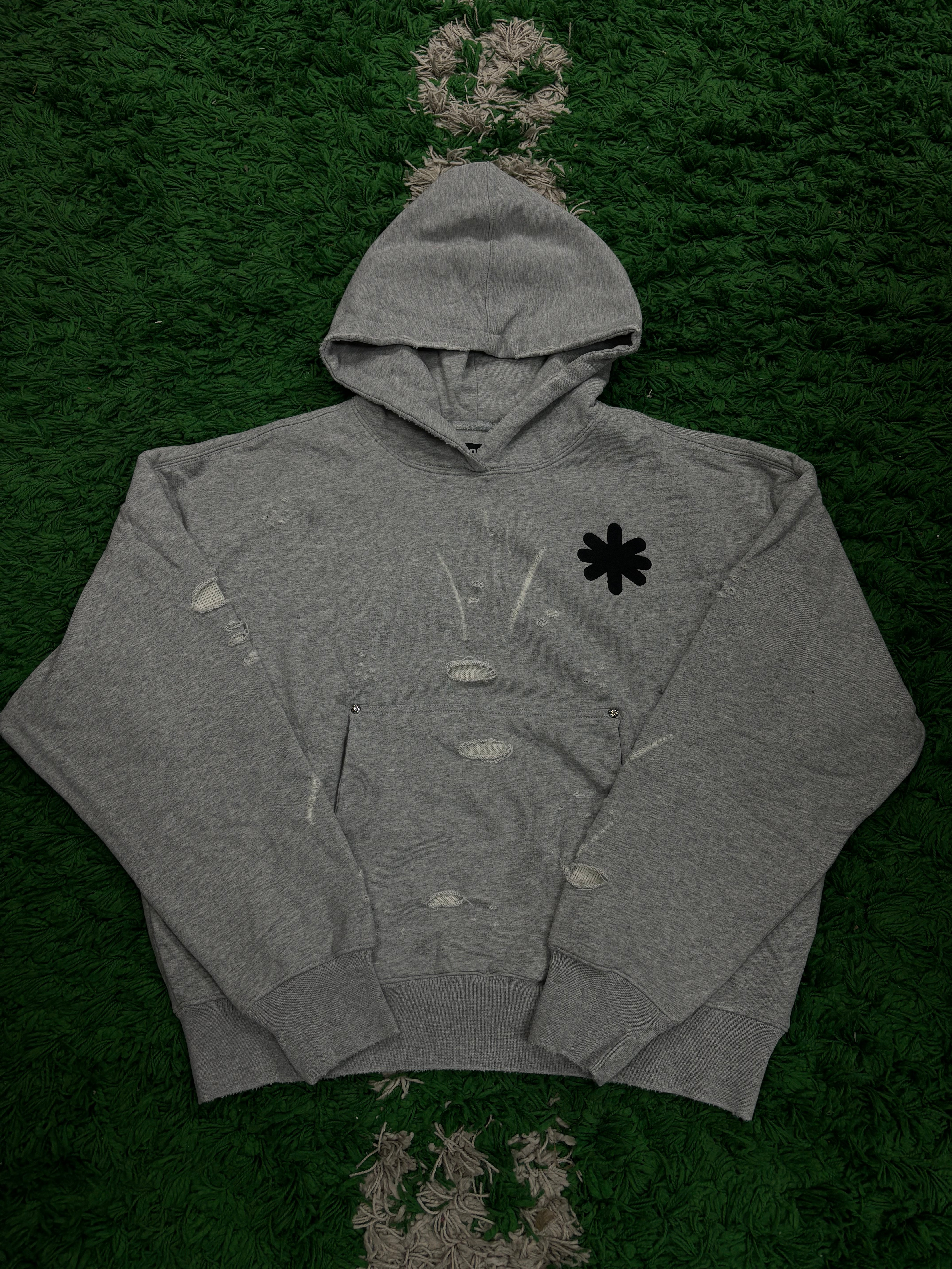 LOST SHDWS Double Layered Grey Pullover Hoodie