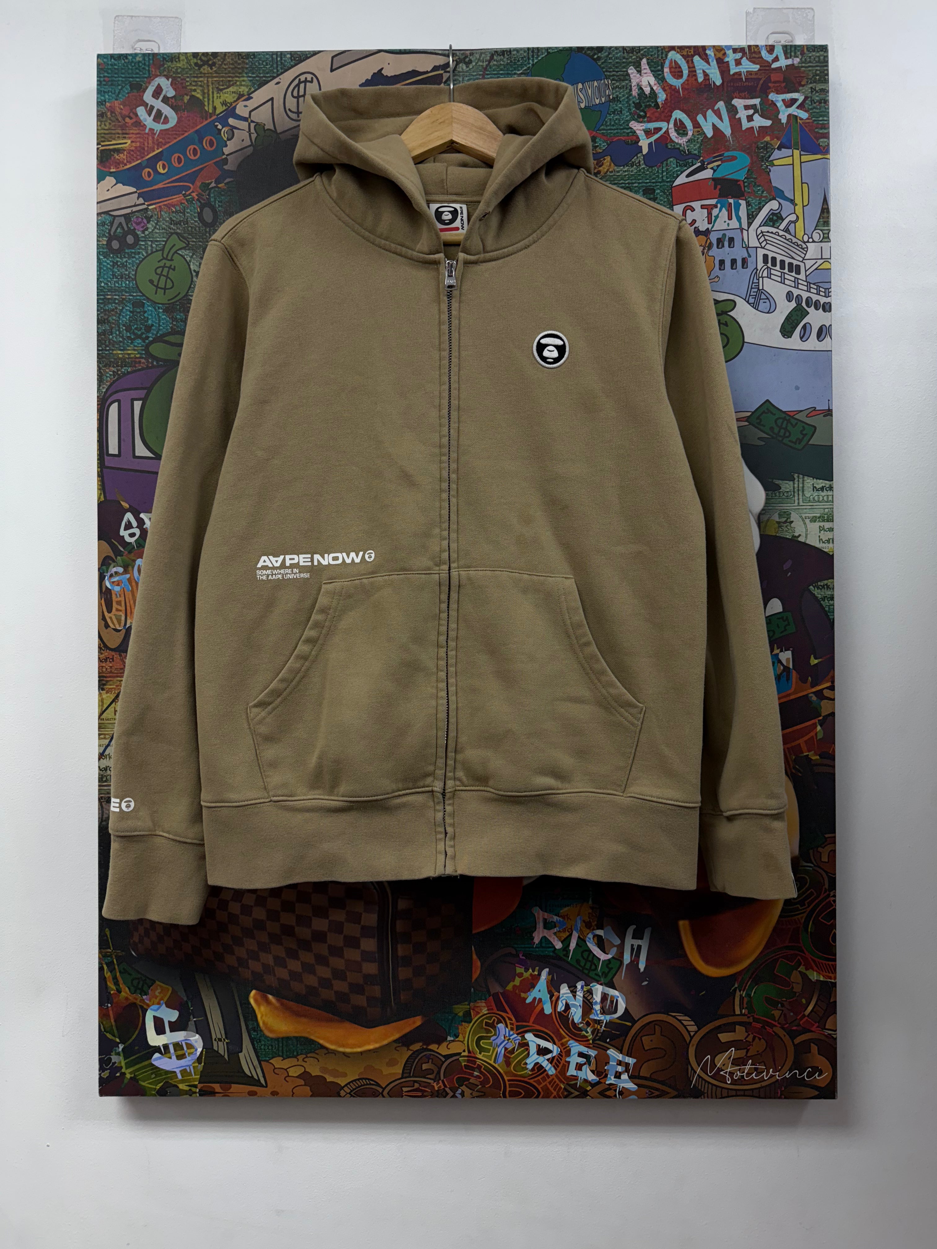 AAPE Tan Logo Zip Up