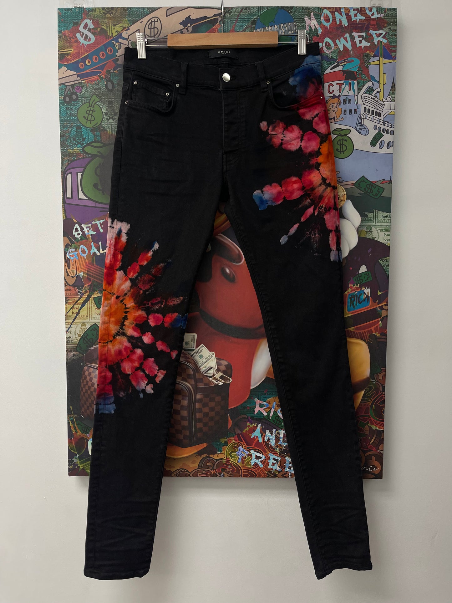 Amiri Thrasher Black Tye Dye Used