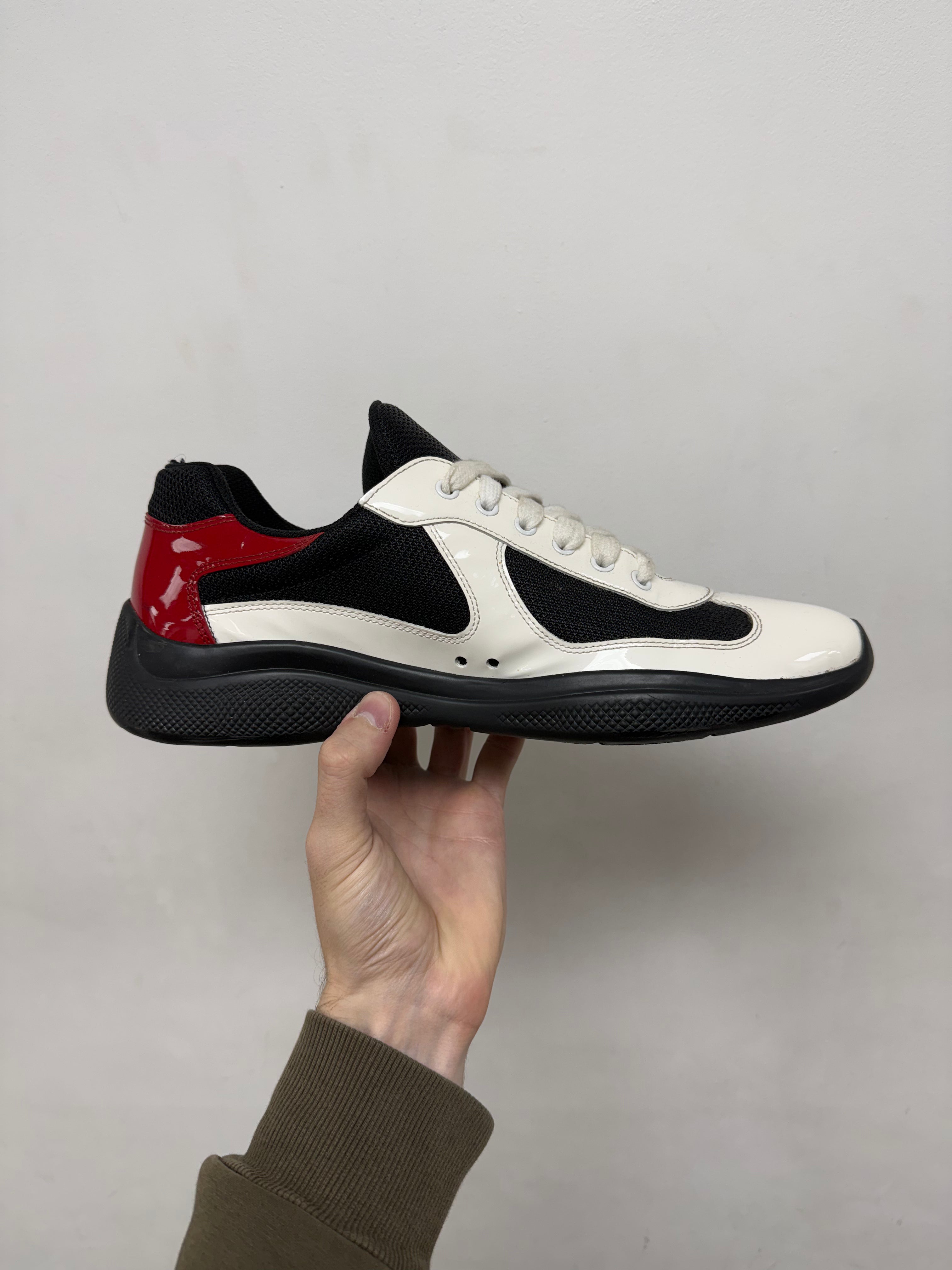 Prada White Black Red Sneakers