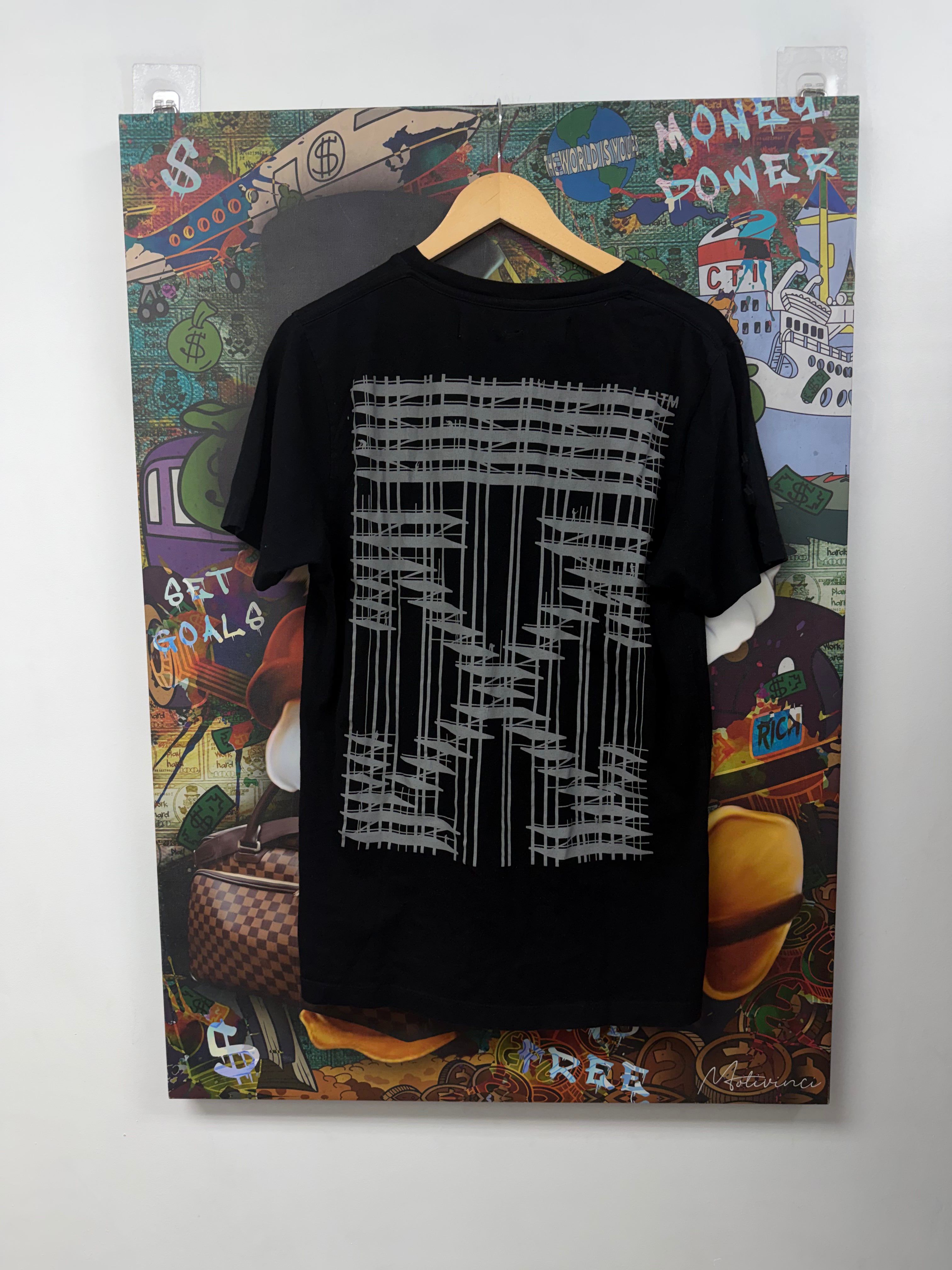 Off White Black Grey Construction Tee