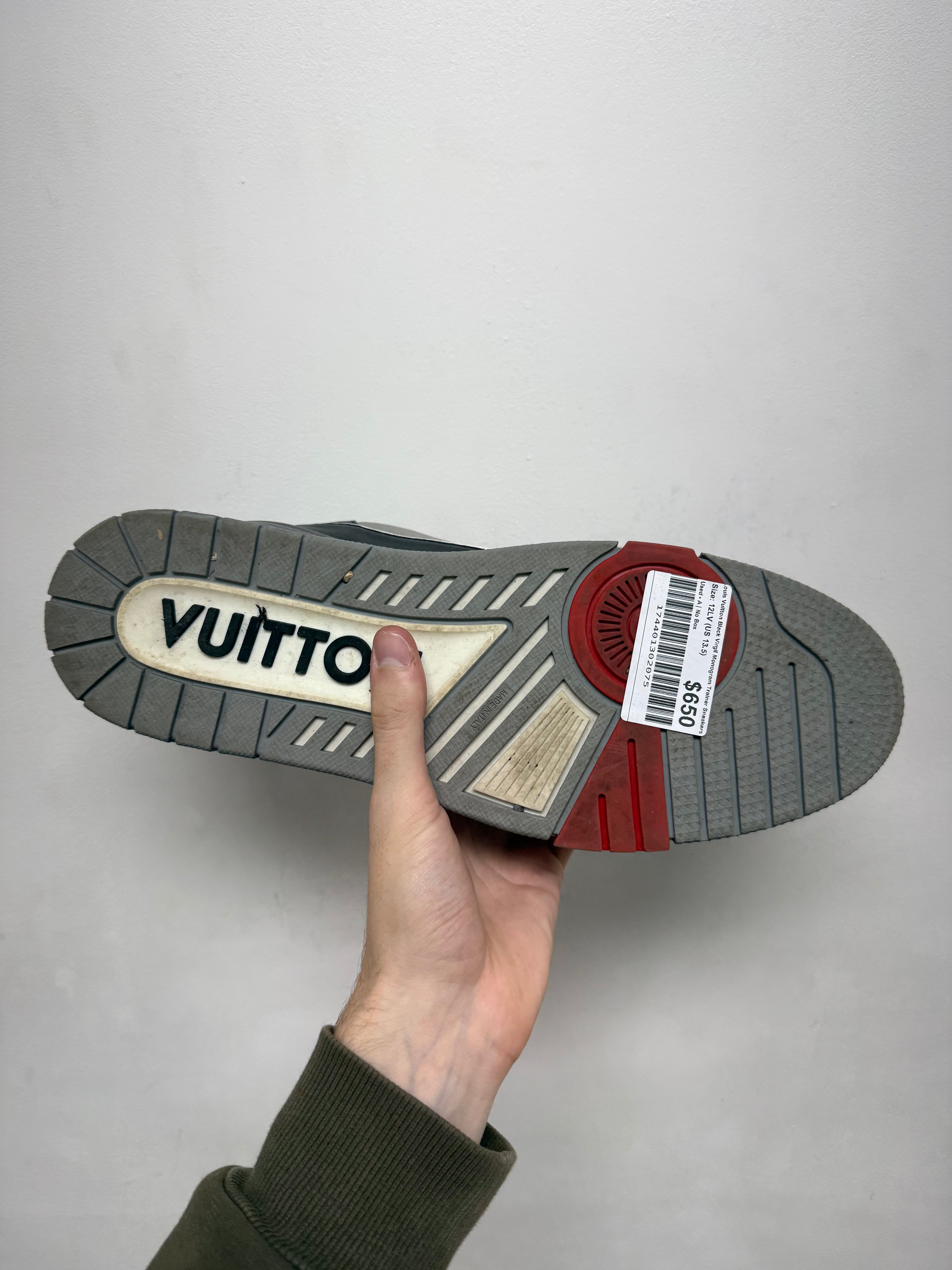 Louis Vuitton Black Virgil Monogram Trainer Sneakers